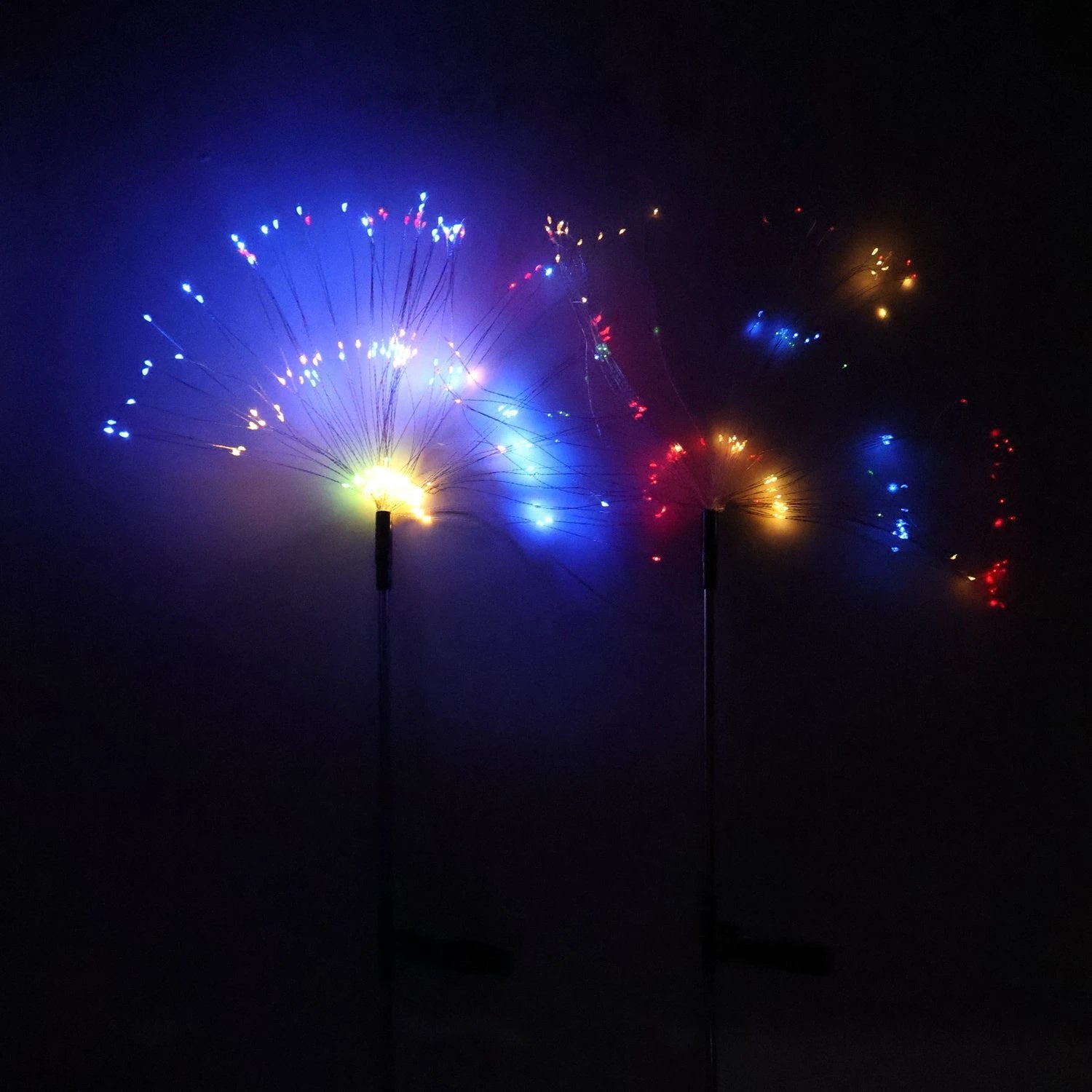 Solar Powered Multicolor Starburst Firework Garden Light Set (2 Pc  150 Led) - 69KART