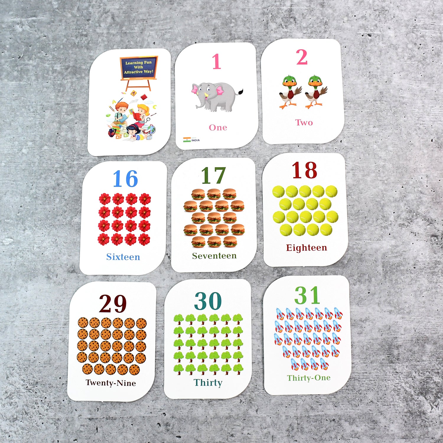 Number Flashcard Set 32-piece