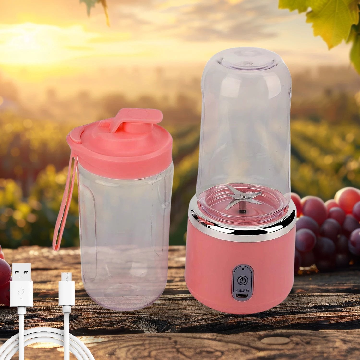 Portable Small Juicer Blender With Water Bottle  Cup (2 Pc Set) - 69kart