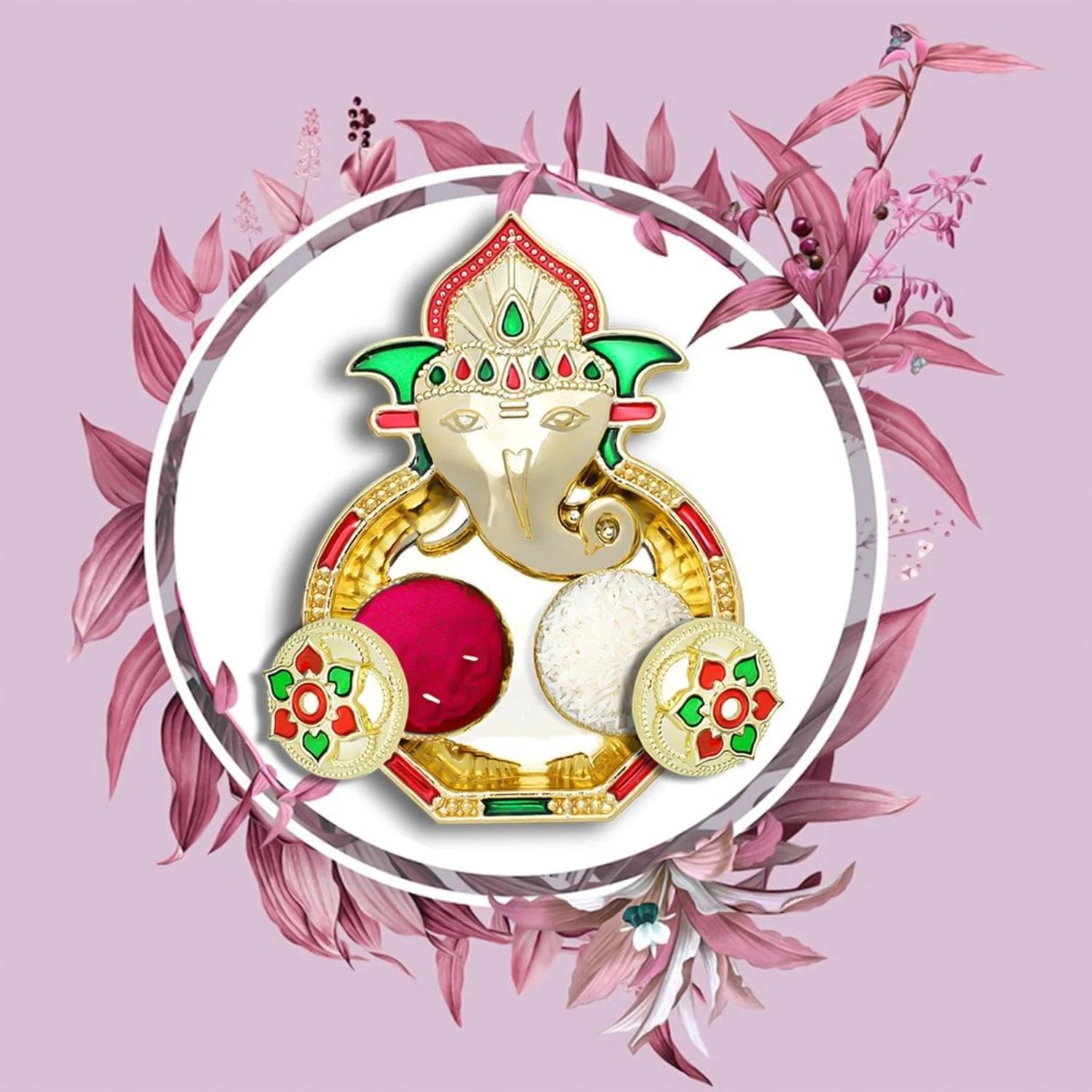 Ganesh Design Decorative Kumkum Box - (1 Pc) - 69kart
