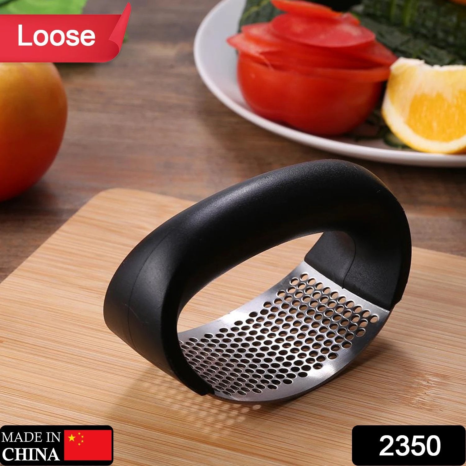2350 Multipurpose Garlic Presser Squeeze Press Crusher Stainless Steel Kitchen Tools Quick Handy Ginger Garlic Crusher by Wukusy
