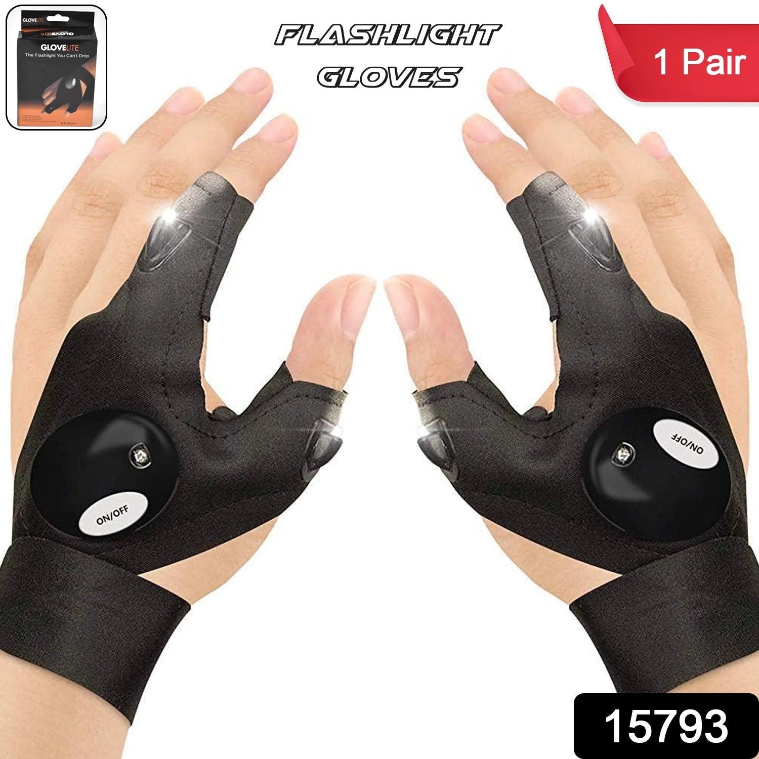 Led Flashlight Gloves Gifts For Men (Hand Gloves Light 1 Pair) by Wukusy