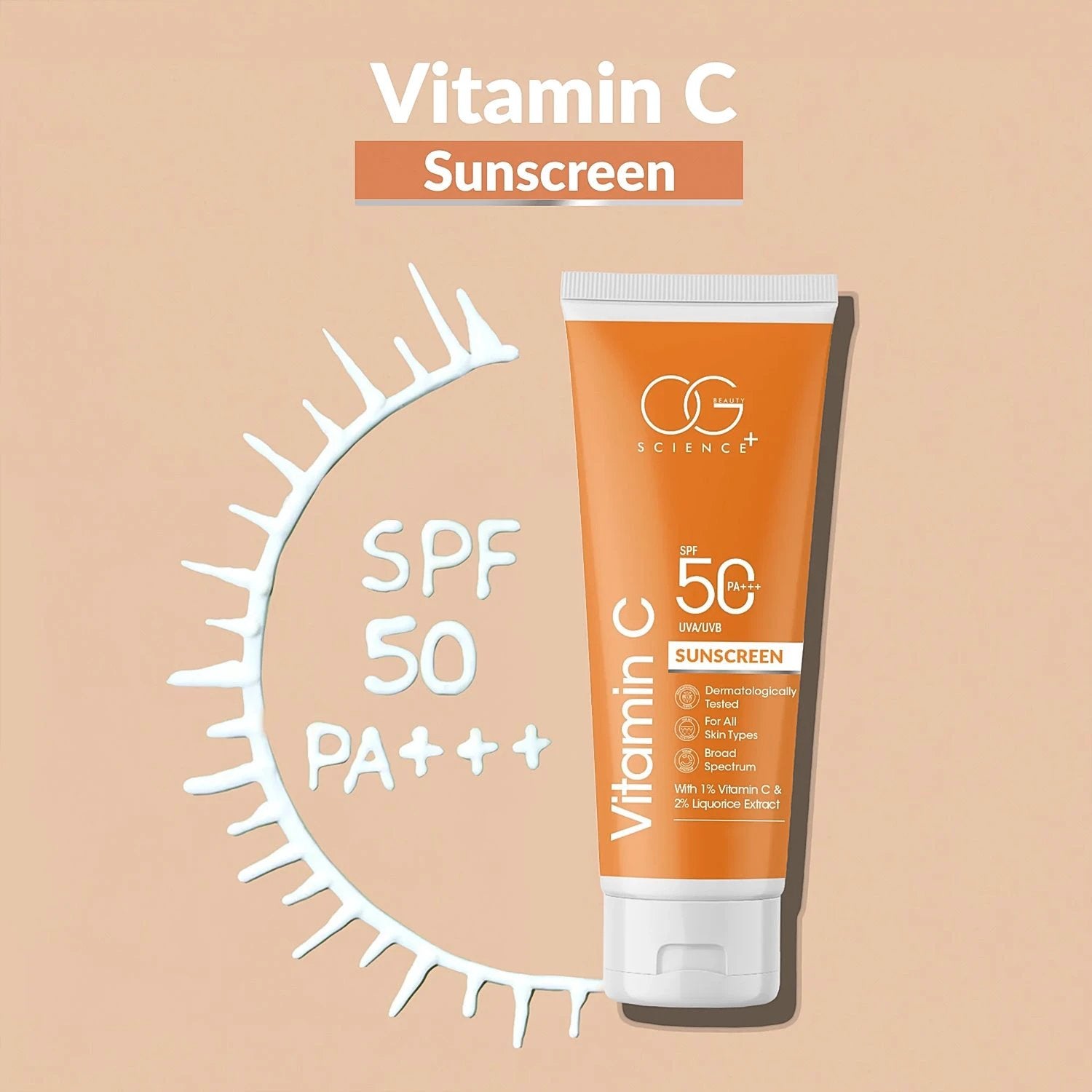 Og Beauty Vitamin C Sunscreen Spf 50 Pa+++ - (1 Pc  50ml) - 69KART
