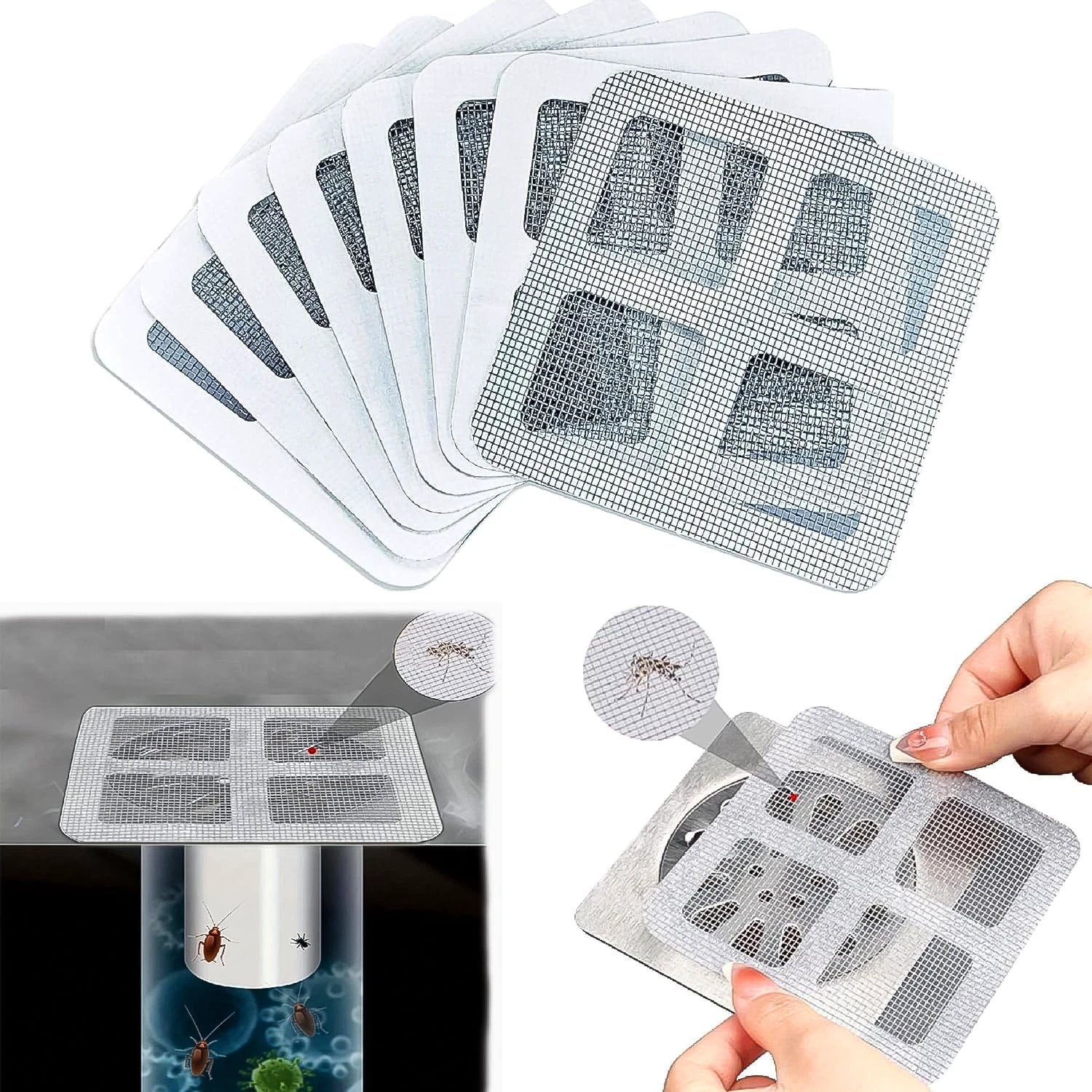 Window Screen Mesh Hole Repair Kit Patch Adhesive (1010 Cm 10 Pcs Set) by Wukusy