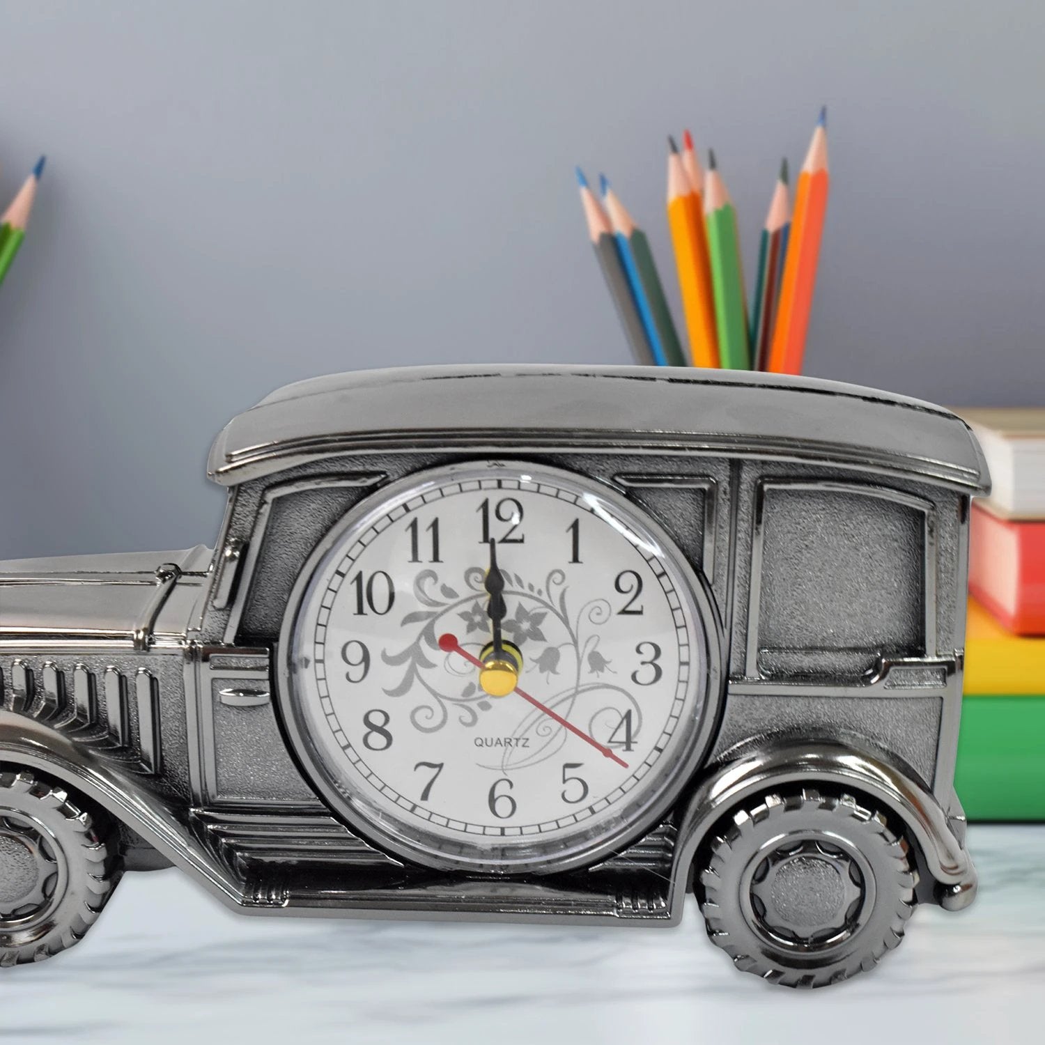 Car Model Clocks Pen Holder Function Abs Material Alarm Clock For Office Desk For Bedroom - 69kart