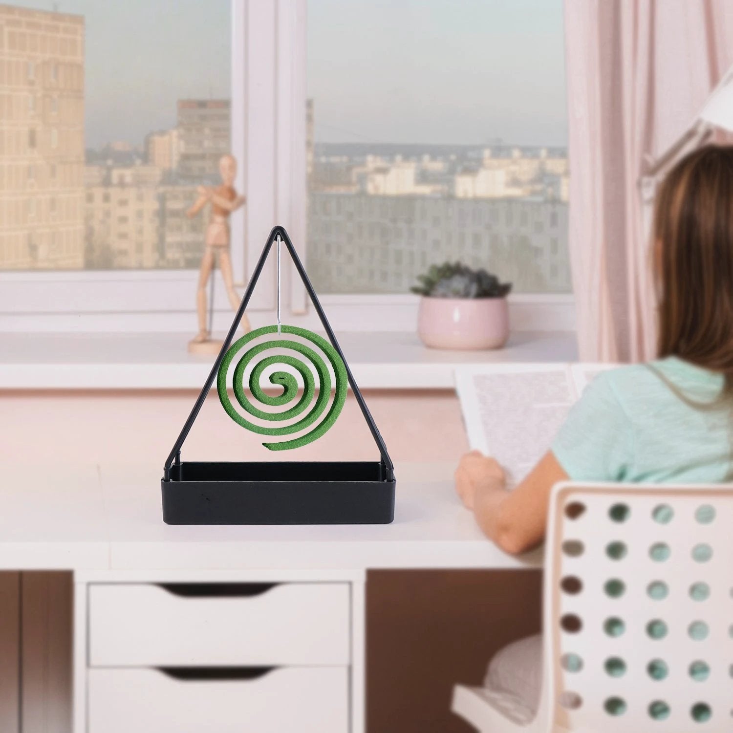 Compact Triangle Mosquito Coil Stand (1 Pc) by Wukusy