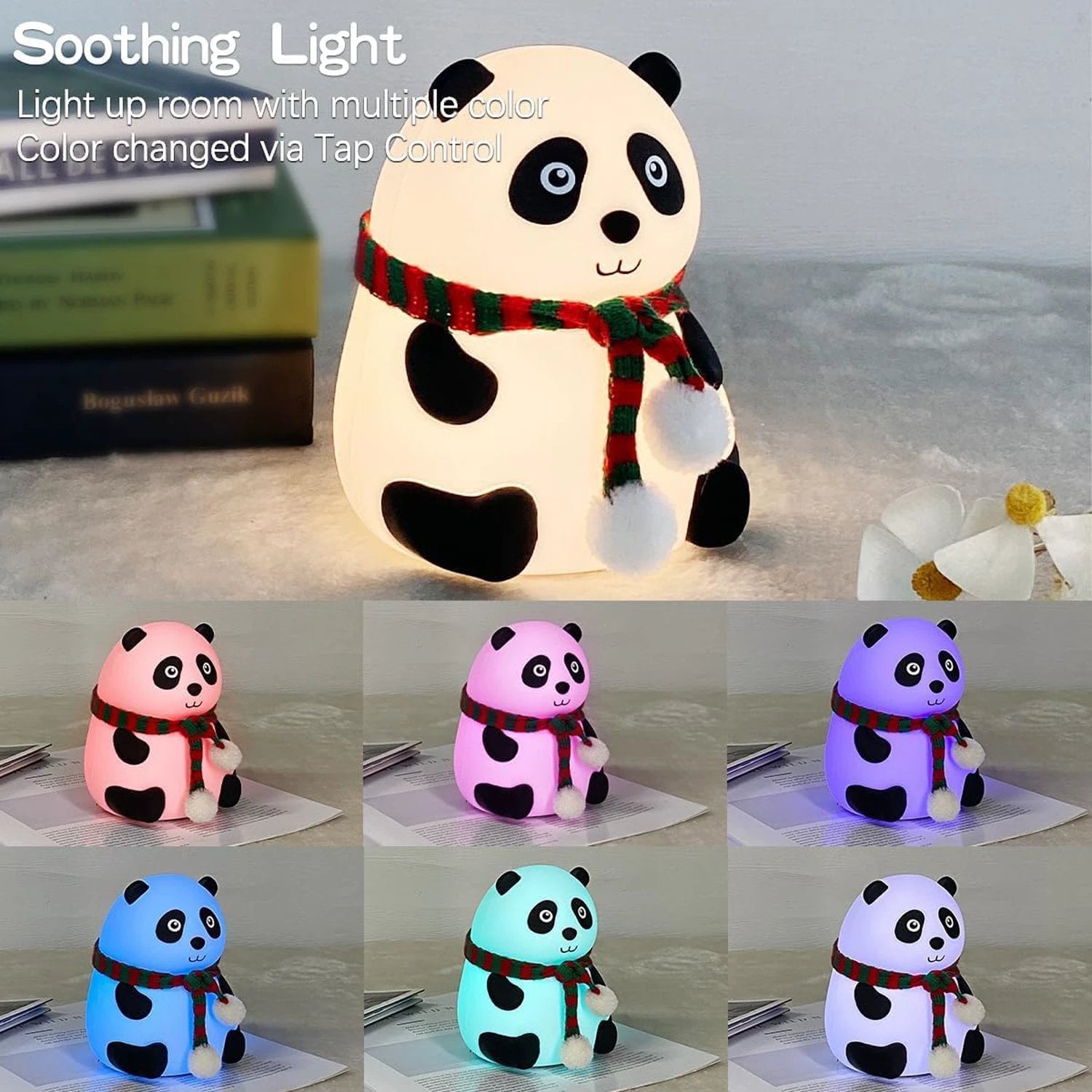 Panda 7-color Led Silicone Touch Lamp (1 Pc) by Wukusy