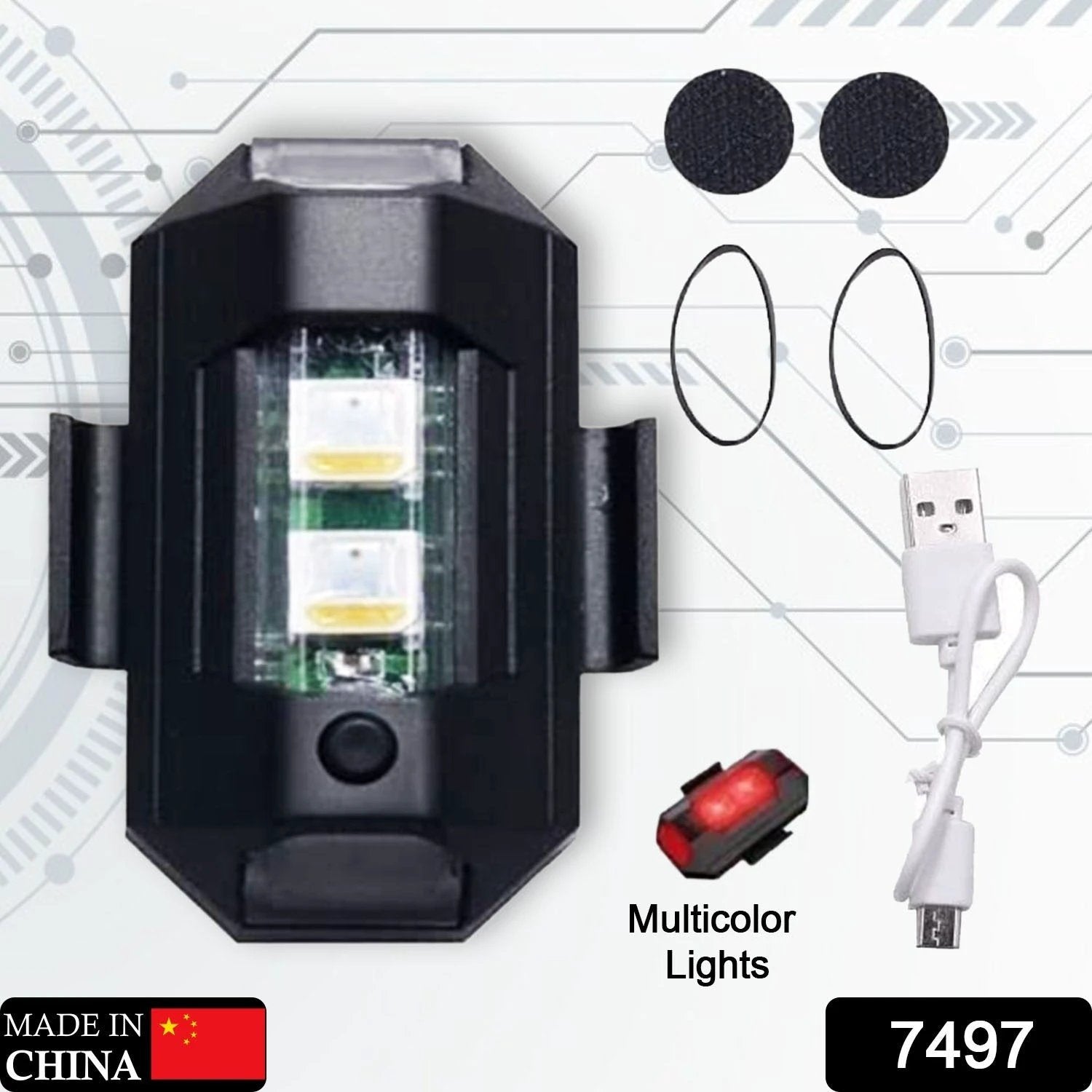 7497 Mini Led Strobe Lights Waterproof Lights Lightweight Rgb Led Lights Drone Strobe Lights Veicle Anti-collision Strobe Light Bike Motocycle Lights Usb Recharge  Multi-colors - 69KART