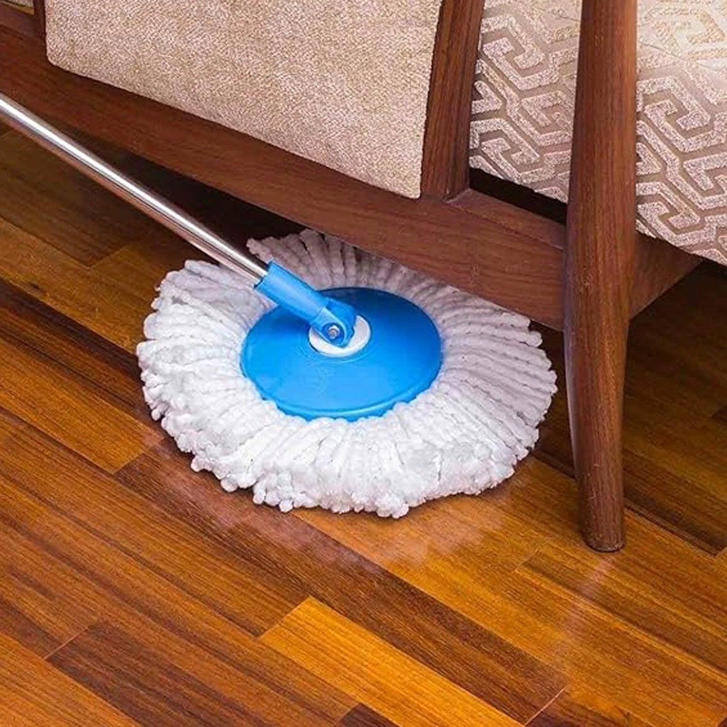 360 Spin Mop With Super Absorbent Microfiber Heads (1 Set) by Wukusy
