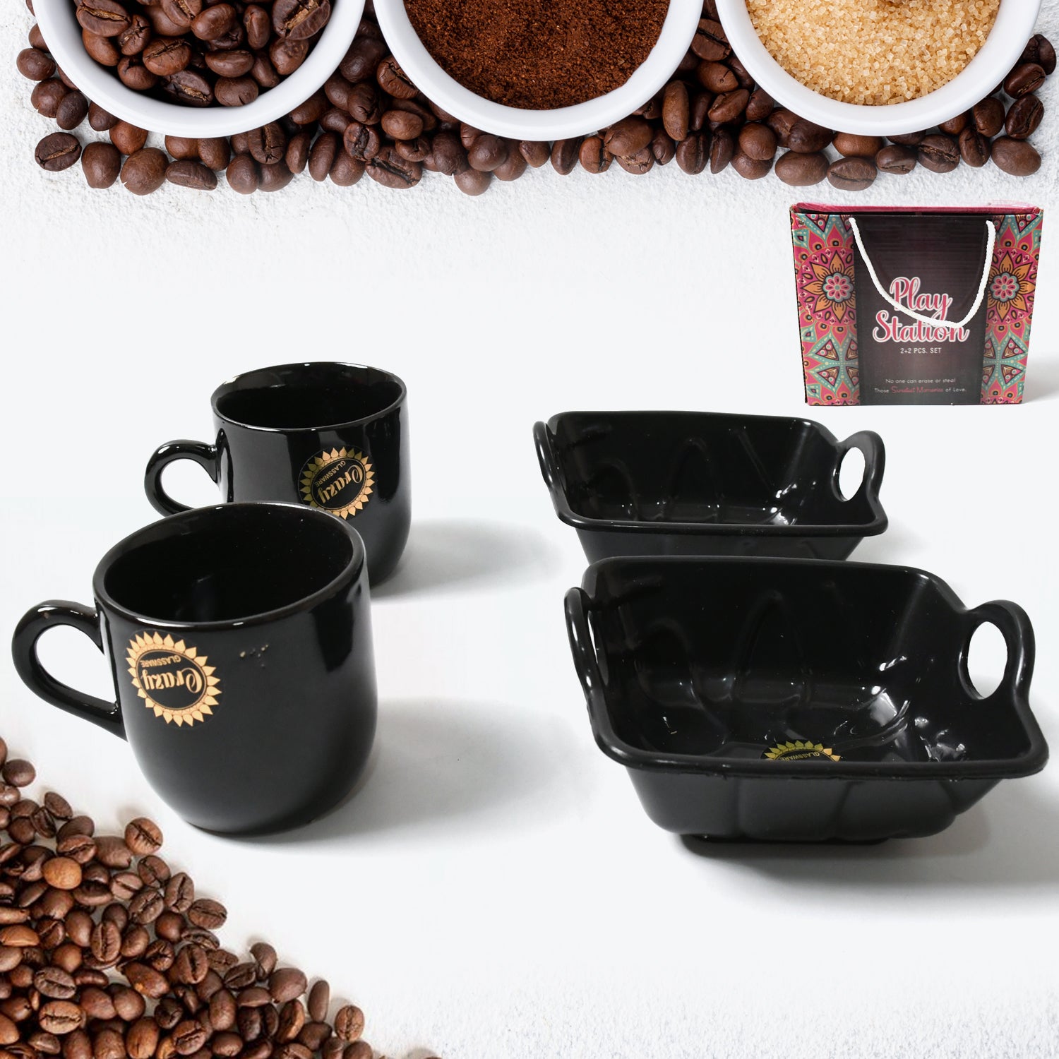 Play Station Ceramic Mug Set (4 Pcs)