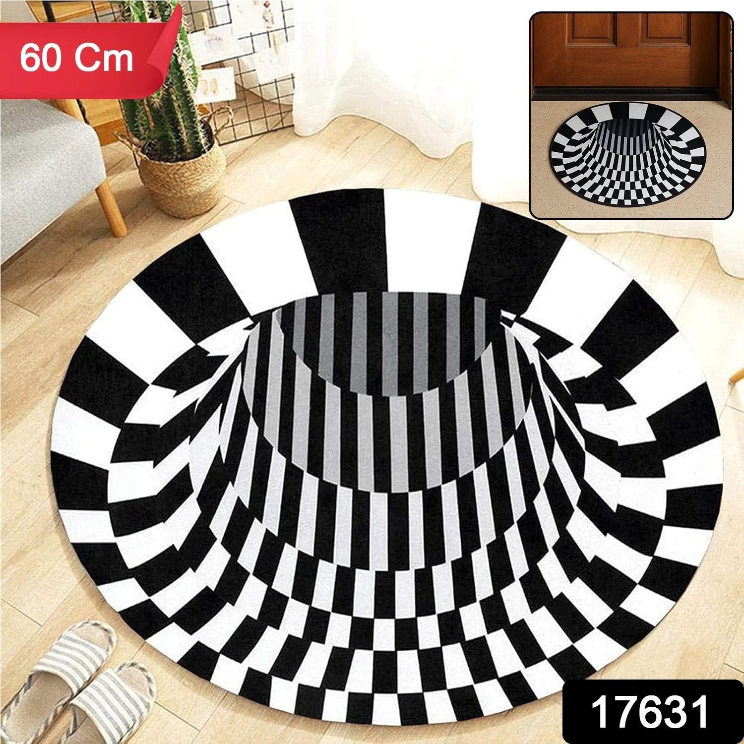 3d Space Round Carpet Floor Mat Non-woven Doormat (60 Cm) by Wukusy