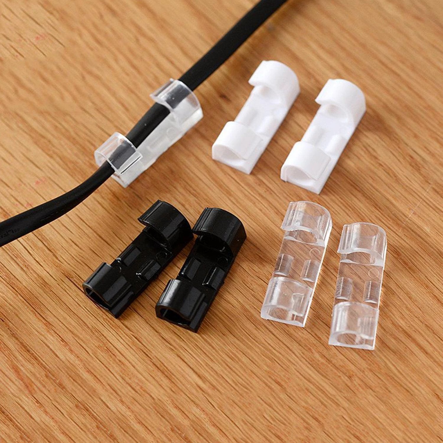 1761 Self Adhesive Cable Clips Wire Manage Holder Sticky Mount-round Plastic Cable Cord by Wukusy
