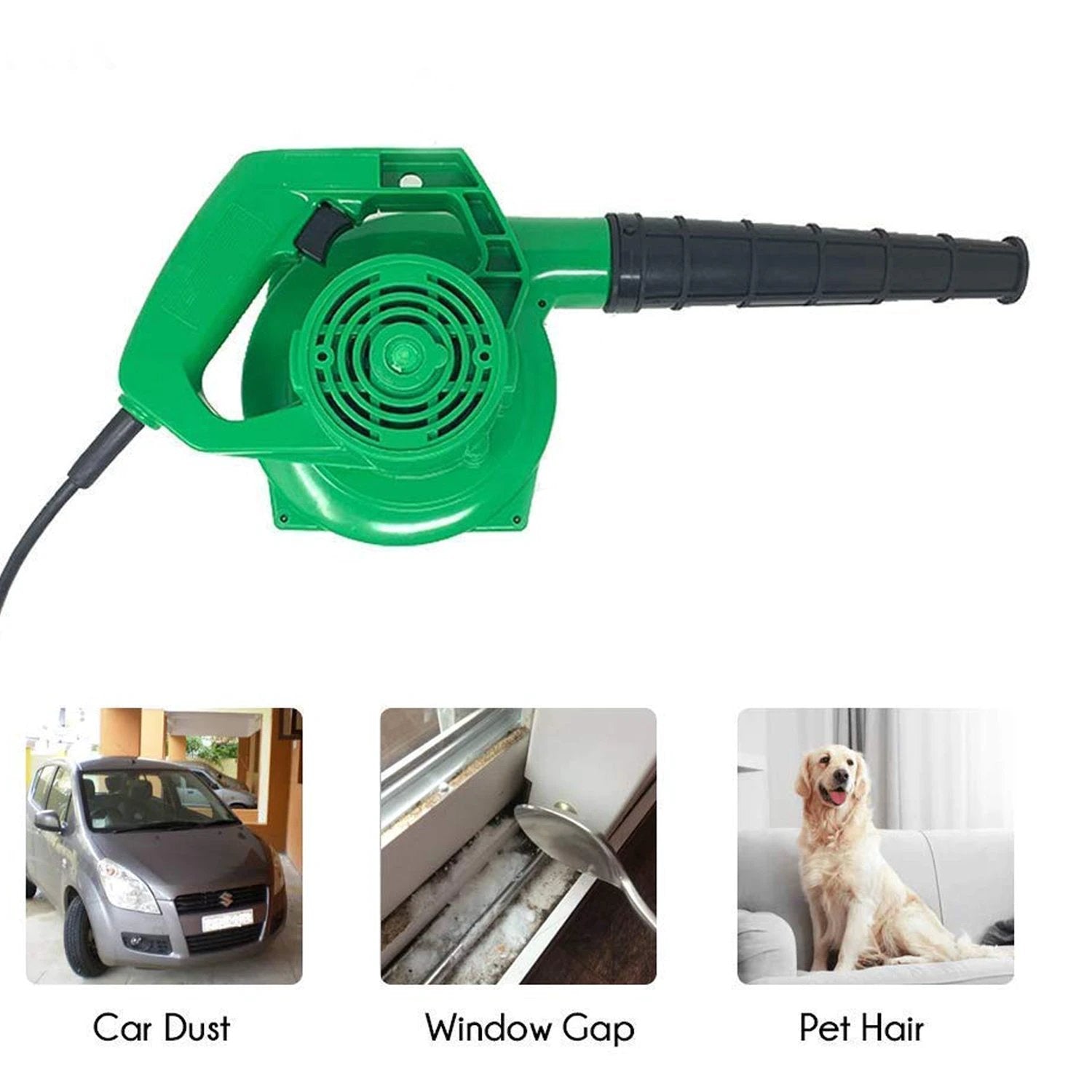 3158 650v Blower Portable Rifel Range Heavy Duty Air Blower Electric Air Blower For Homeofficecarpccomputer Dustgaragepatiogarden Leaftrash Cleaning  (350w 2.3 M3min 13000 Rpm Green) - 69kart