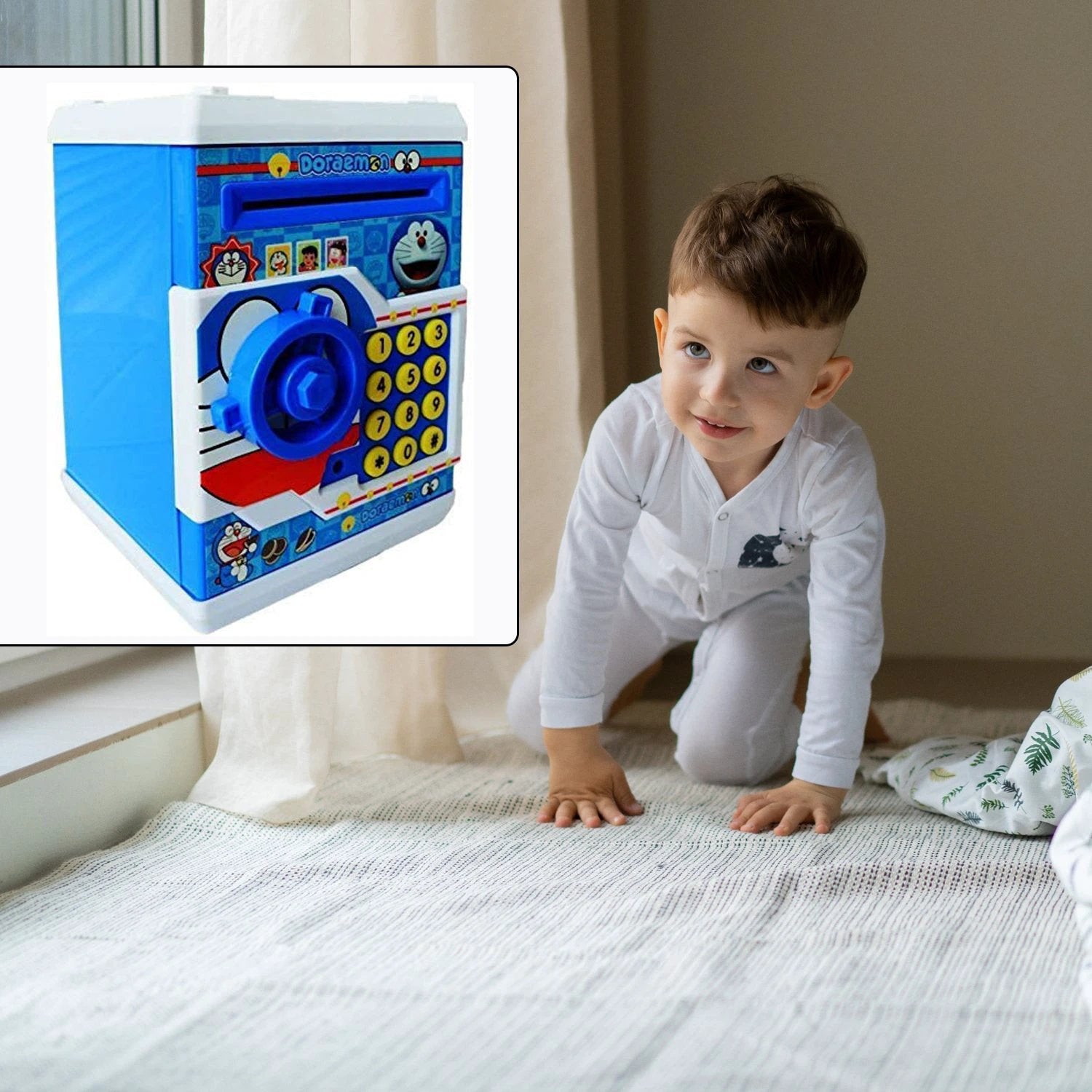 4508 Money Safe Atm Kids Piggy Savings Bank With Electronic Lock Piggy Bank Atm With Password Cartoon Piggy Bank For Kids - 69kart