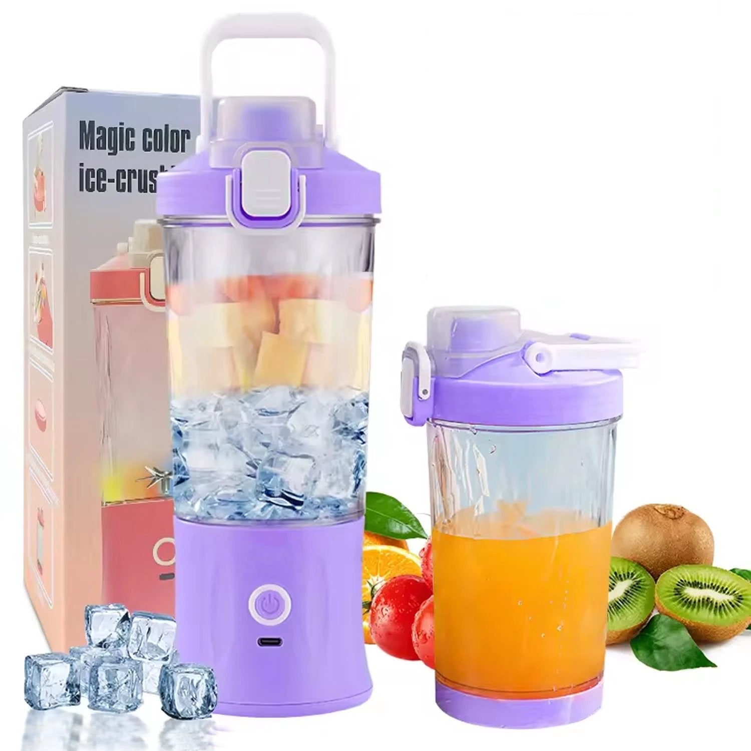 Eletric Crusher Juicer With Multicolor Light 8 Blades (600 Ml  Multicolor) - 69KART