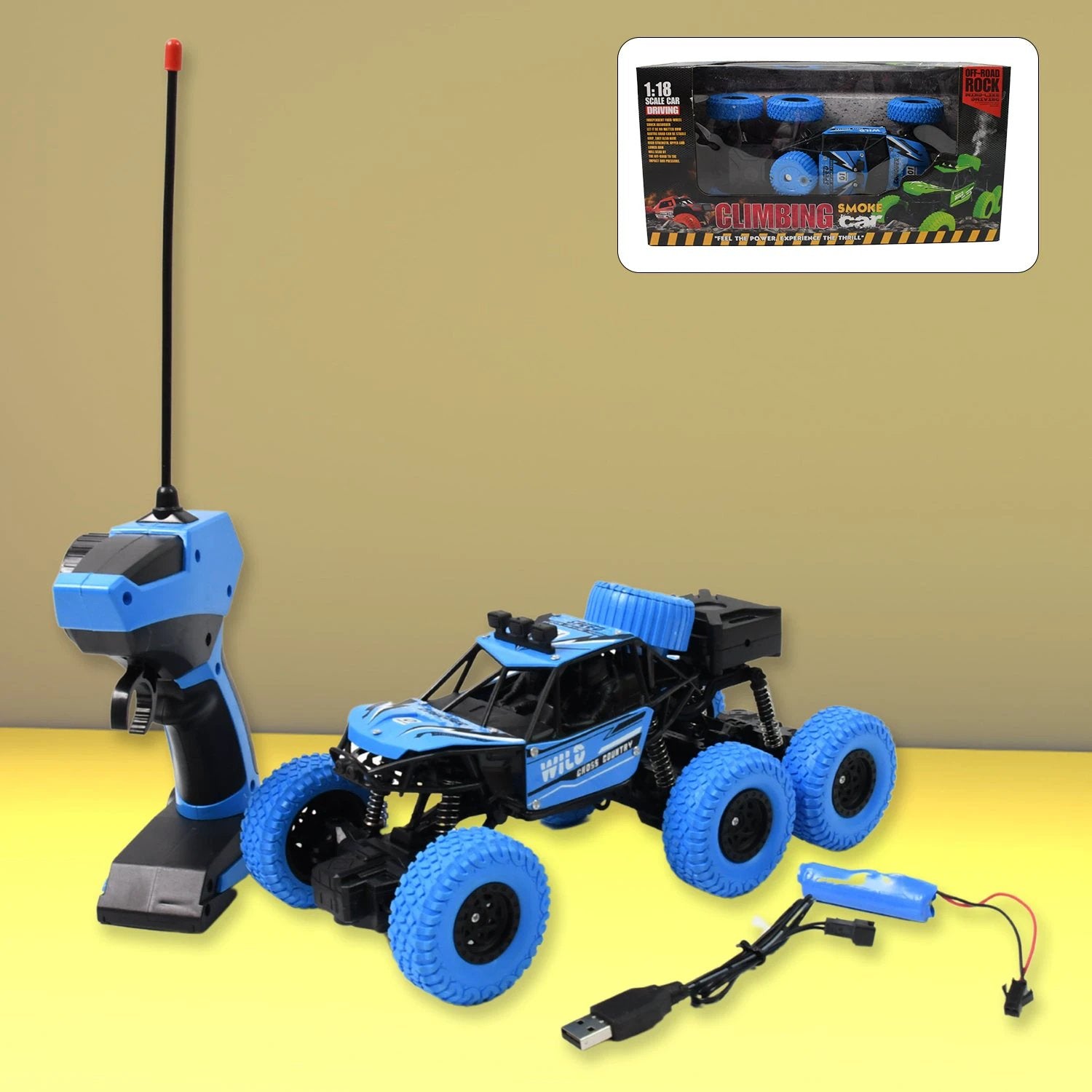 Rock Climber Car 8 Wheels Climbing Car (1 Pc  Remote Battery Not Included) - 69KART