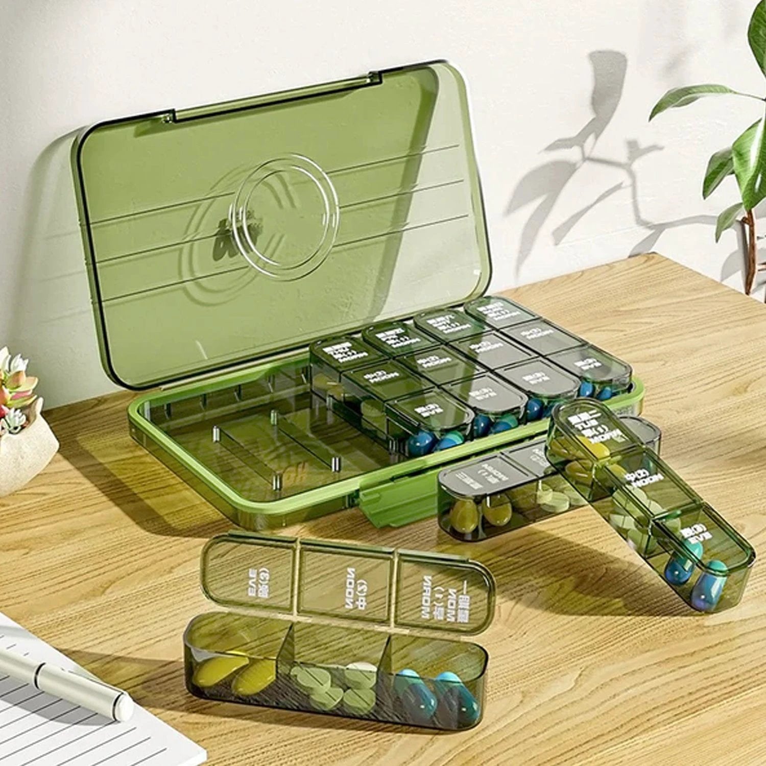 Portable Weekly Pill Box Organiser Daily Pill Keeper 21 Grid Container (1 Pc) by Wukusy