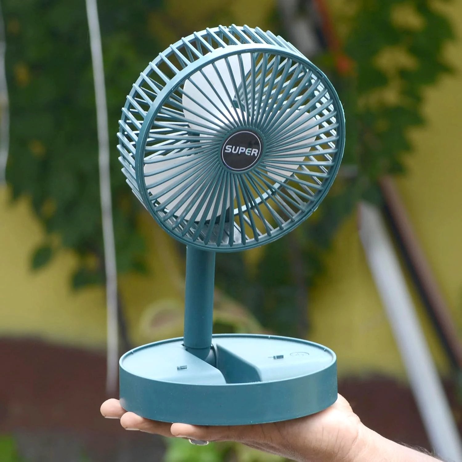 4642 Telescopic Electric Desktop Fan Height Adjustable Foldable  Portable For Travelcarry  Silent Table Top Personal Fan For Bedside Office Table (Battery Not Include) - 69kart