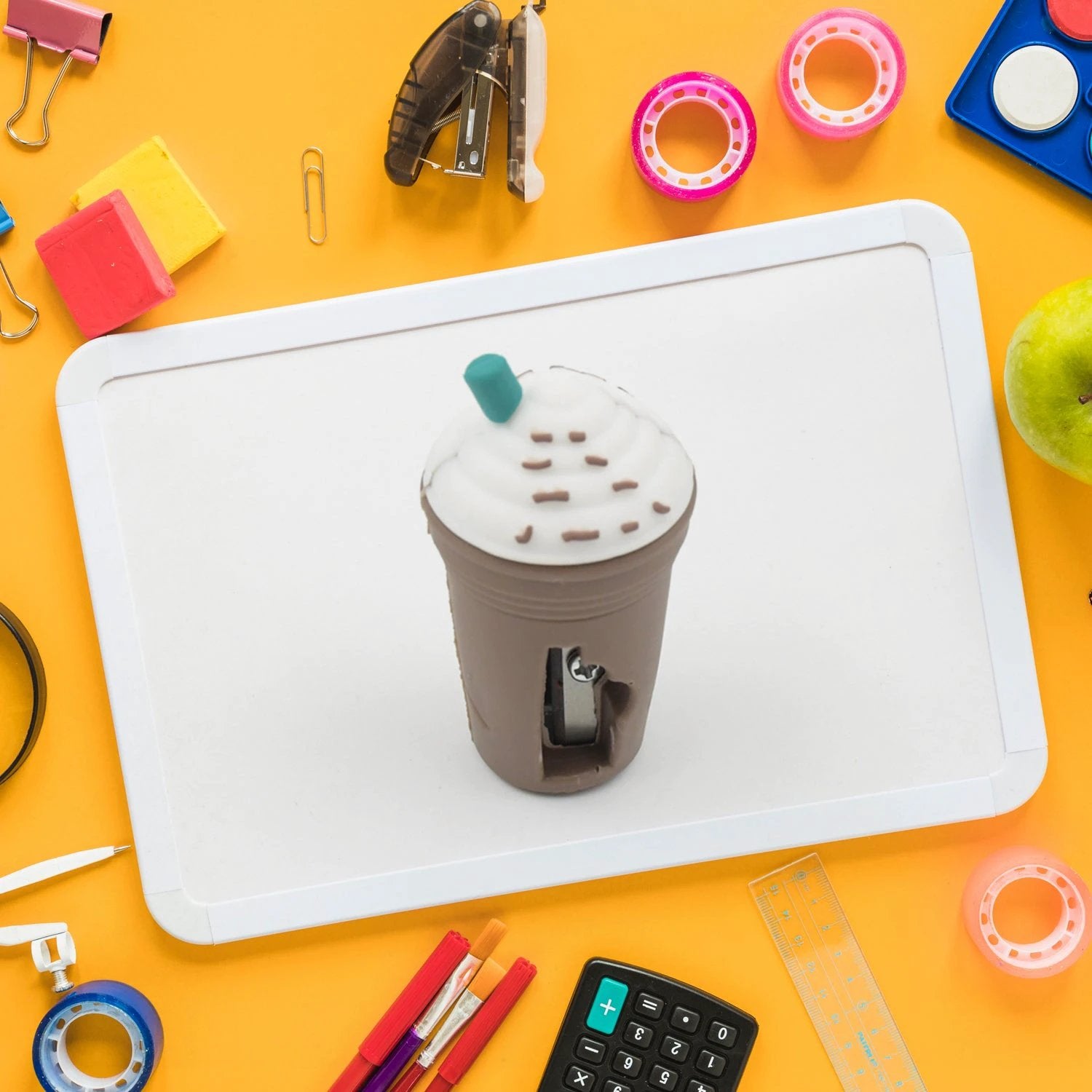 2in1 3d Cute Coffee Or Ice Cream Shape Sharpner Like Rotary Manual Pencil Sharpener For Kids  Ice Cream Style Office School Supplies Back To School Gift For Studentskids Educational Stationary Kit Bday Return Gift - 69KART