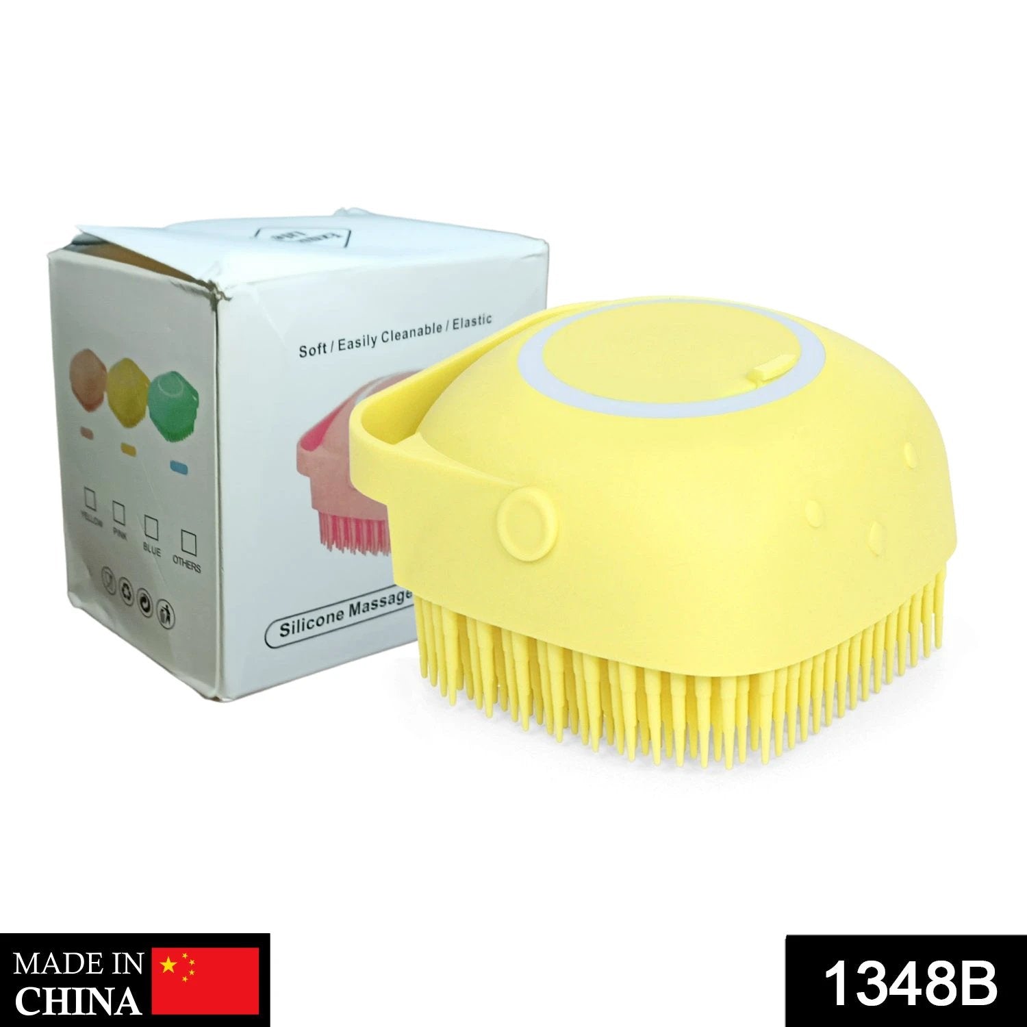 1348b Silicone Massage Bath Body Brush With Shampoo Dispenser - 69KART