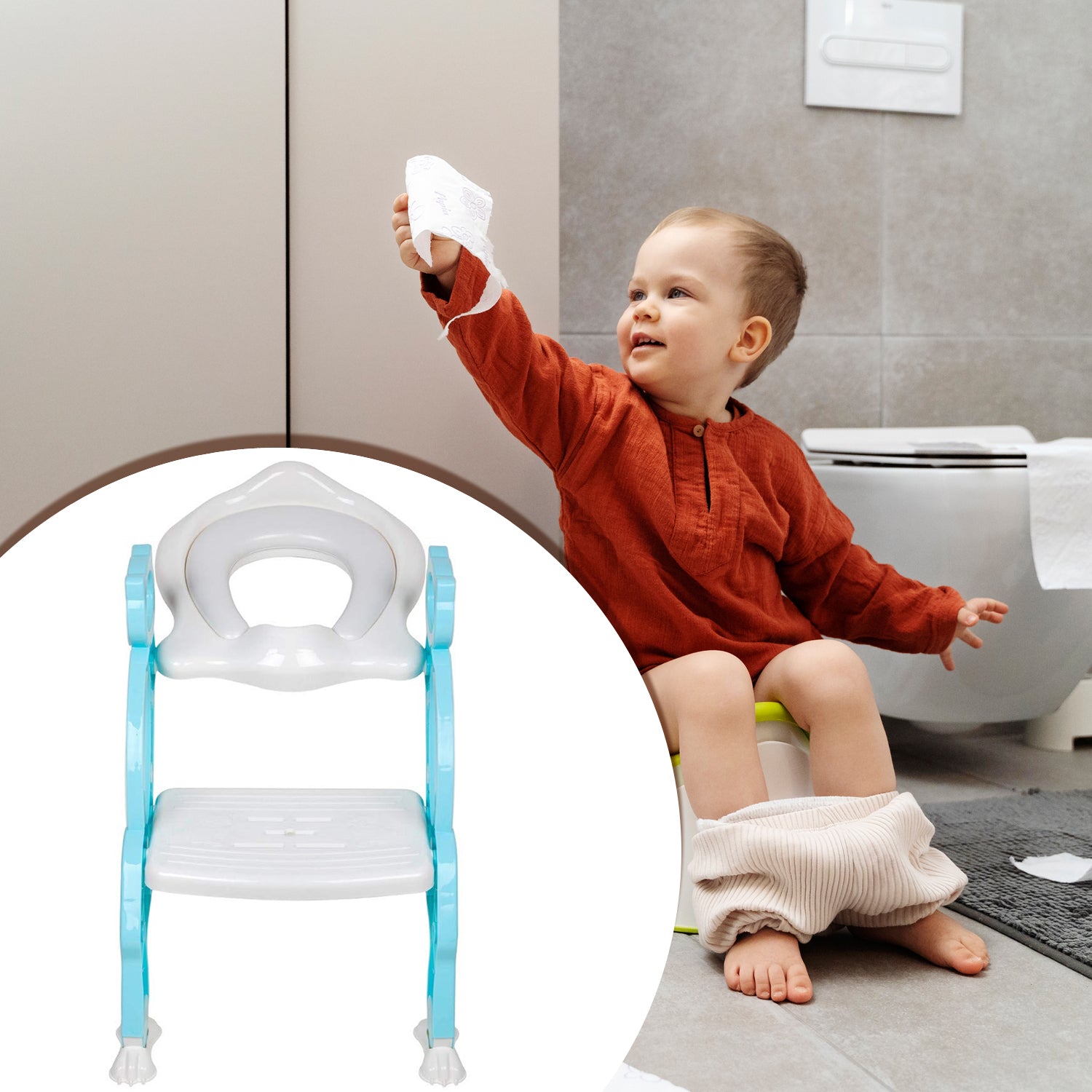 Potty Training Toilet Seat With Step Stool Multi-color