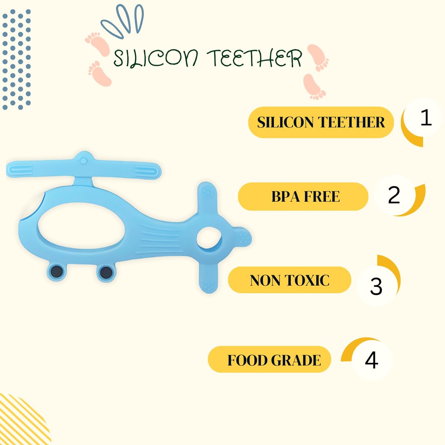 Silicone Helicopter Shape Teether For Baby