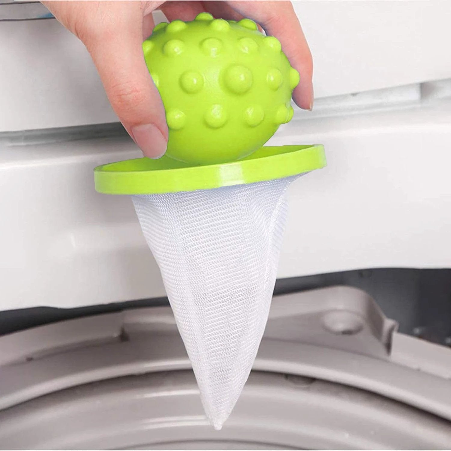 Reusable Washing Machine Floating Cylindrical Shape Lint Mesh Bag ( 1 Pc) - 69KART