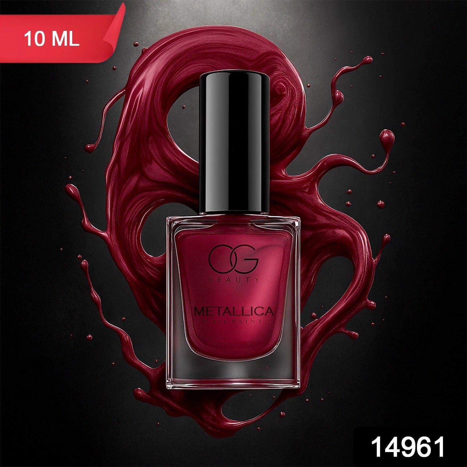 Og Beauty Premium Scarlet Red Metallica Nail Polish (1 Pc  10 Ml) - 69KART