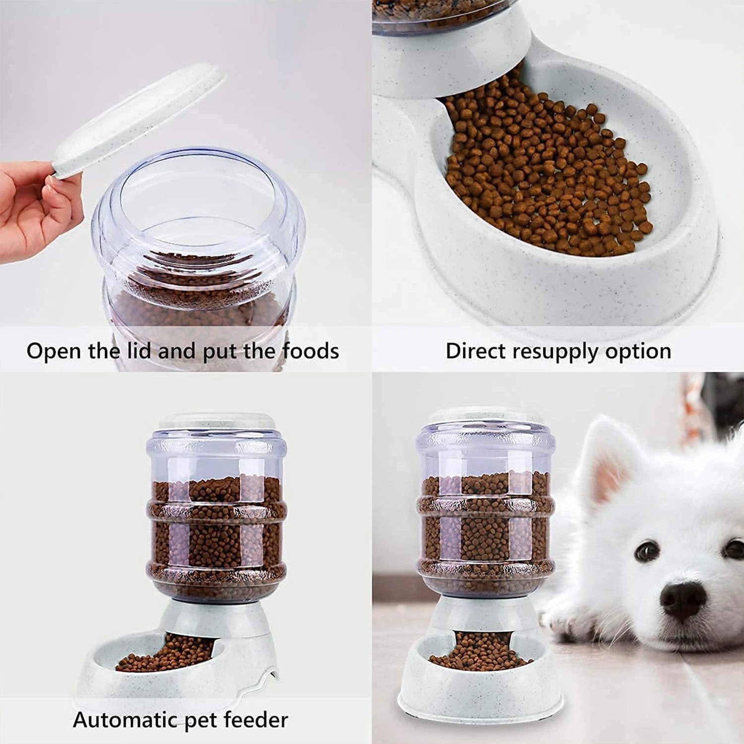 Pet Feeder Food Dispenser - Replenish Pet Food For Dog Cat Animal Automatic Gravity Dry Food Storage Bottle - 69kart