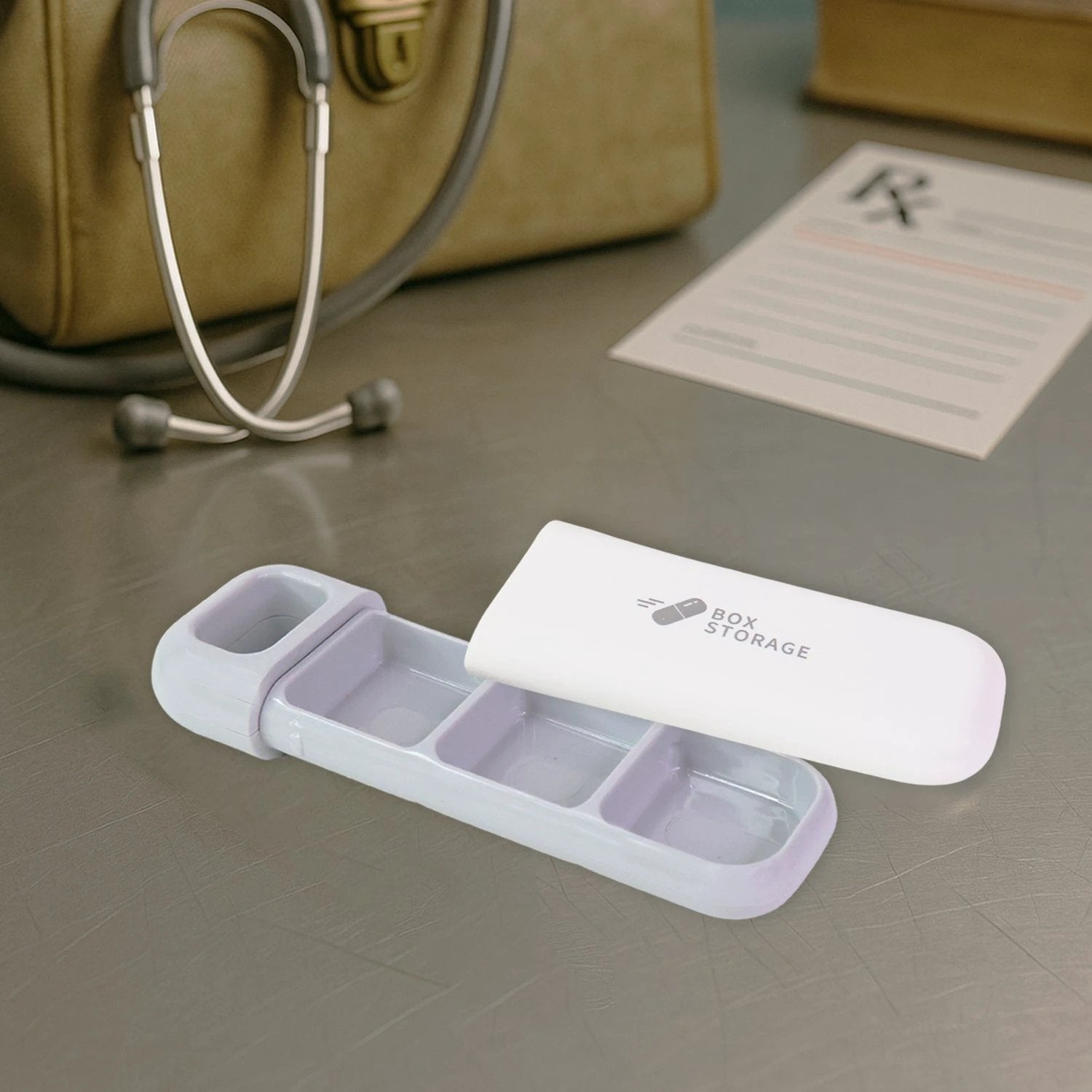 Portable 1 Pc Pill Storage Box With 3 Compartments - 69kart