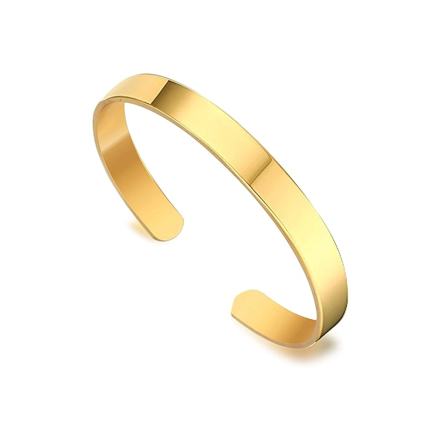 Elegant Gold Finish Open Cuff Bracelet Kada (1 Pc) by Wukusy