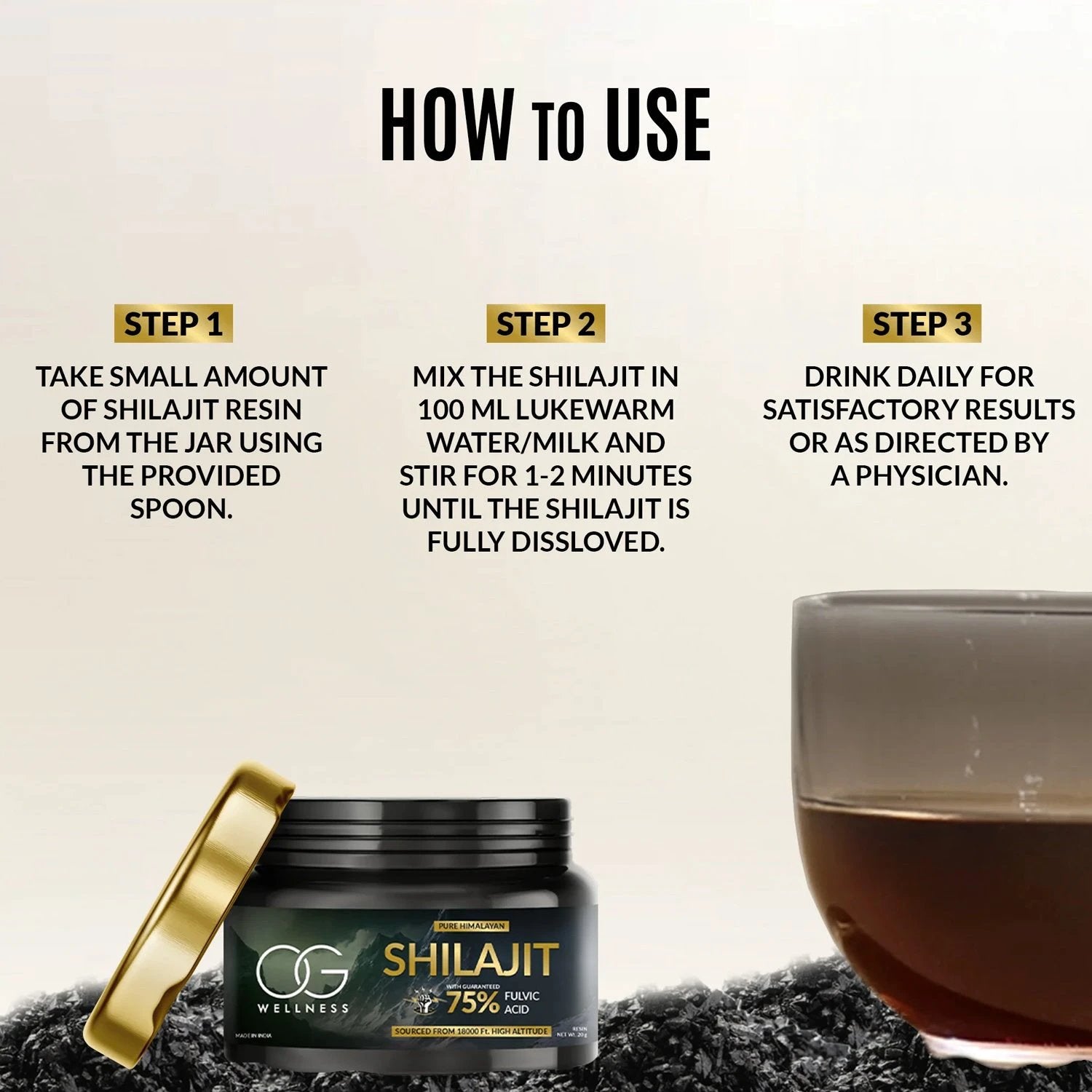 Og Wellness Pure Himalayan Shilajit Resin (20 Gm  1 Pc) - 69KART