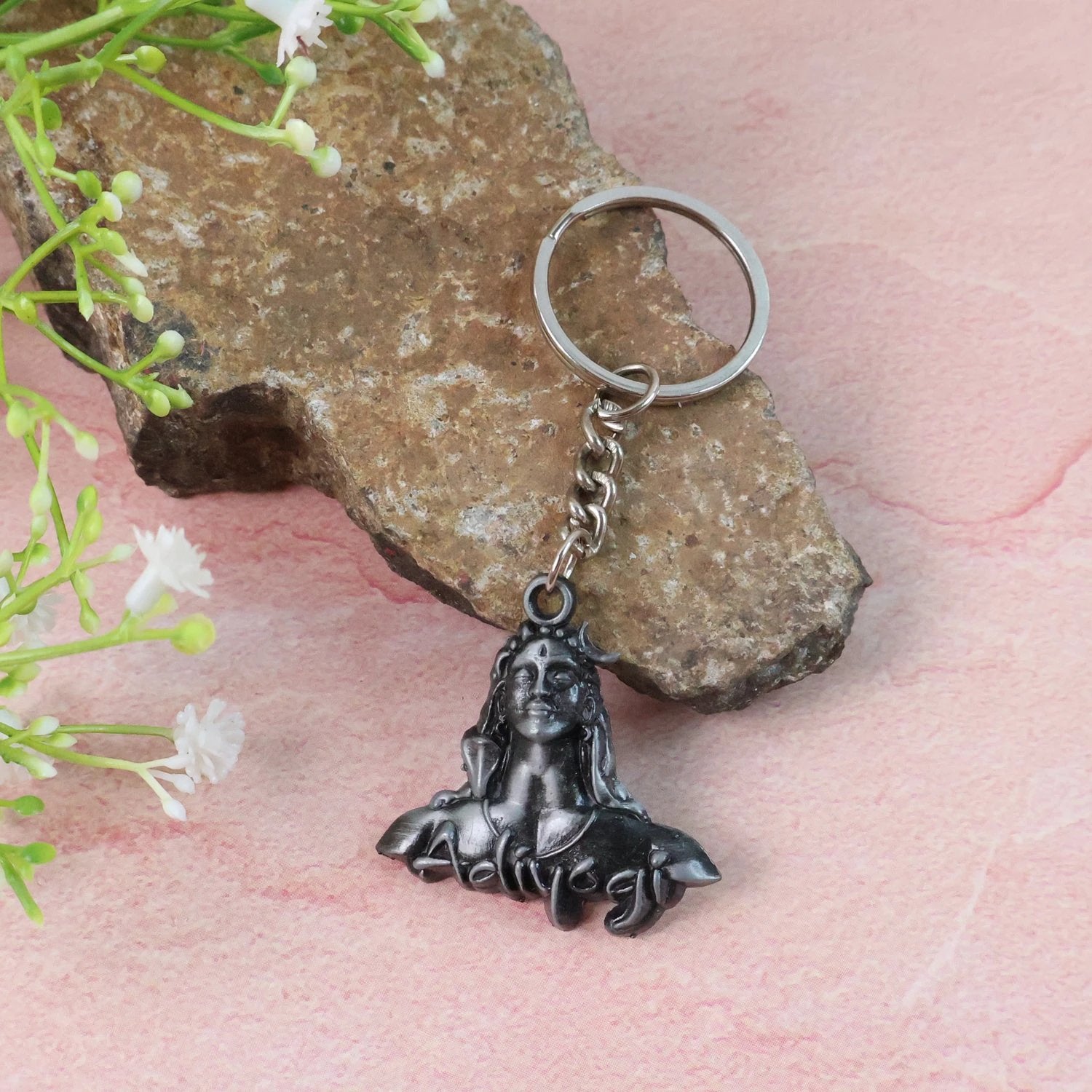 Adiyogi Shiva Face Metal Keychain by Wukusy