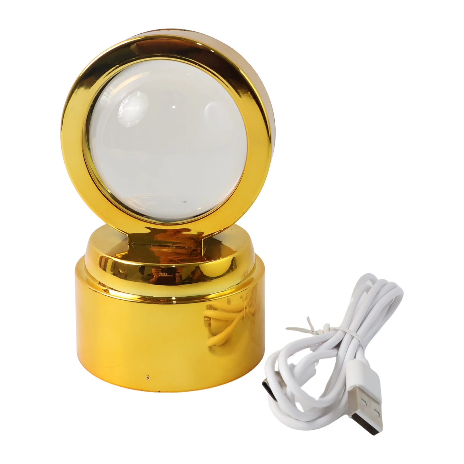 Ganpati Bapa 3d Crystal Ball Night Light With Led Illumination (1 Pc) by Wukusy