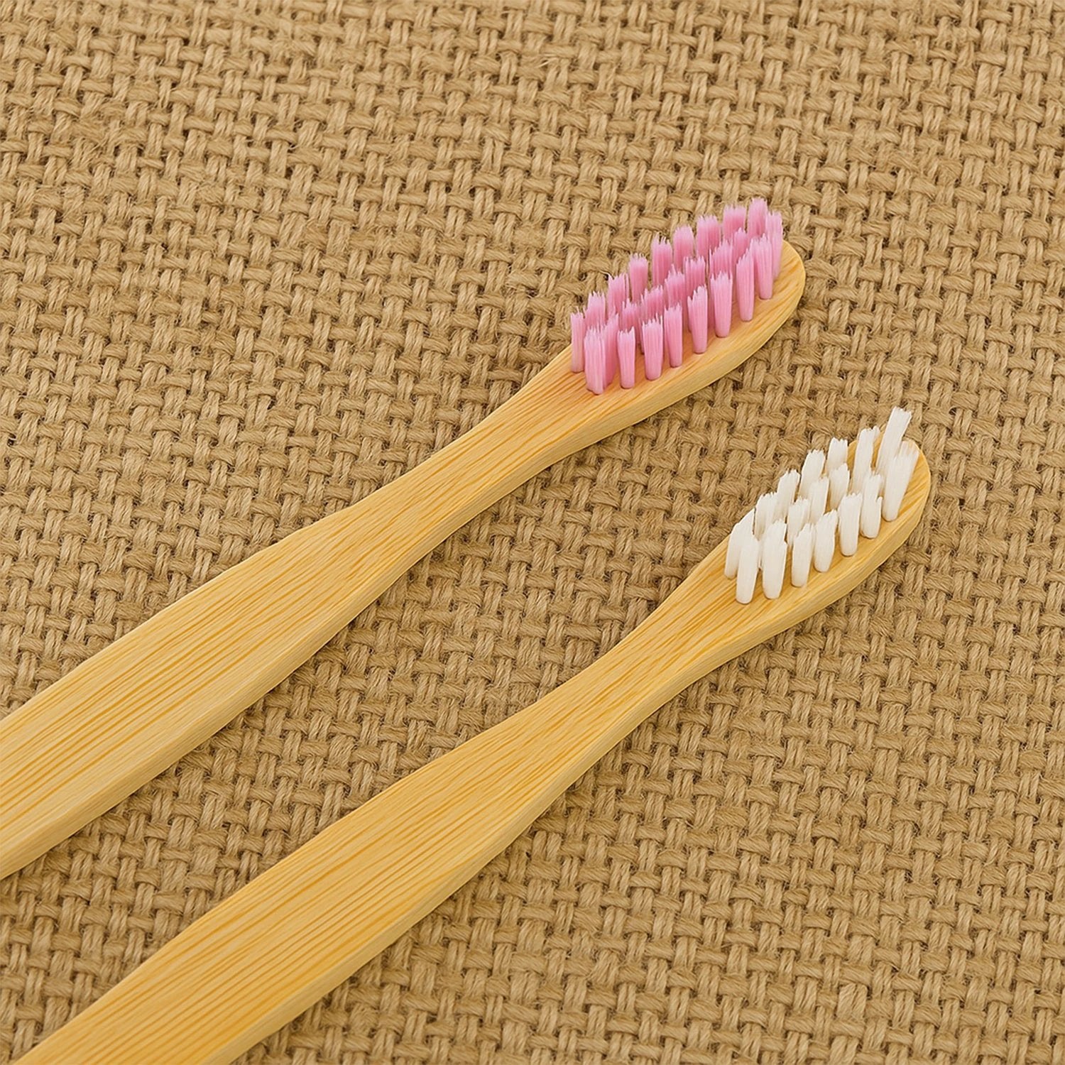Eco-friendly Natural Bamboo Toothbrush With Medium Bristles (2 Pc) by Wukusy