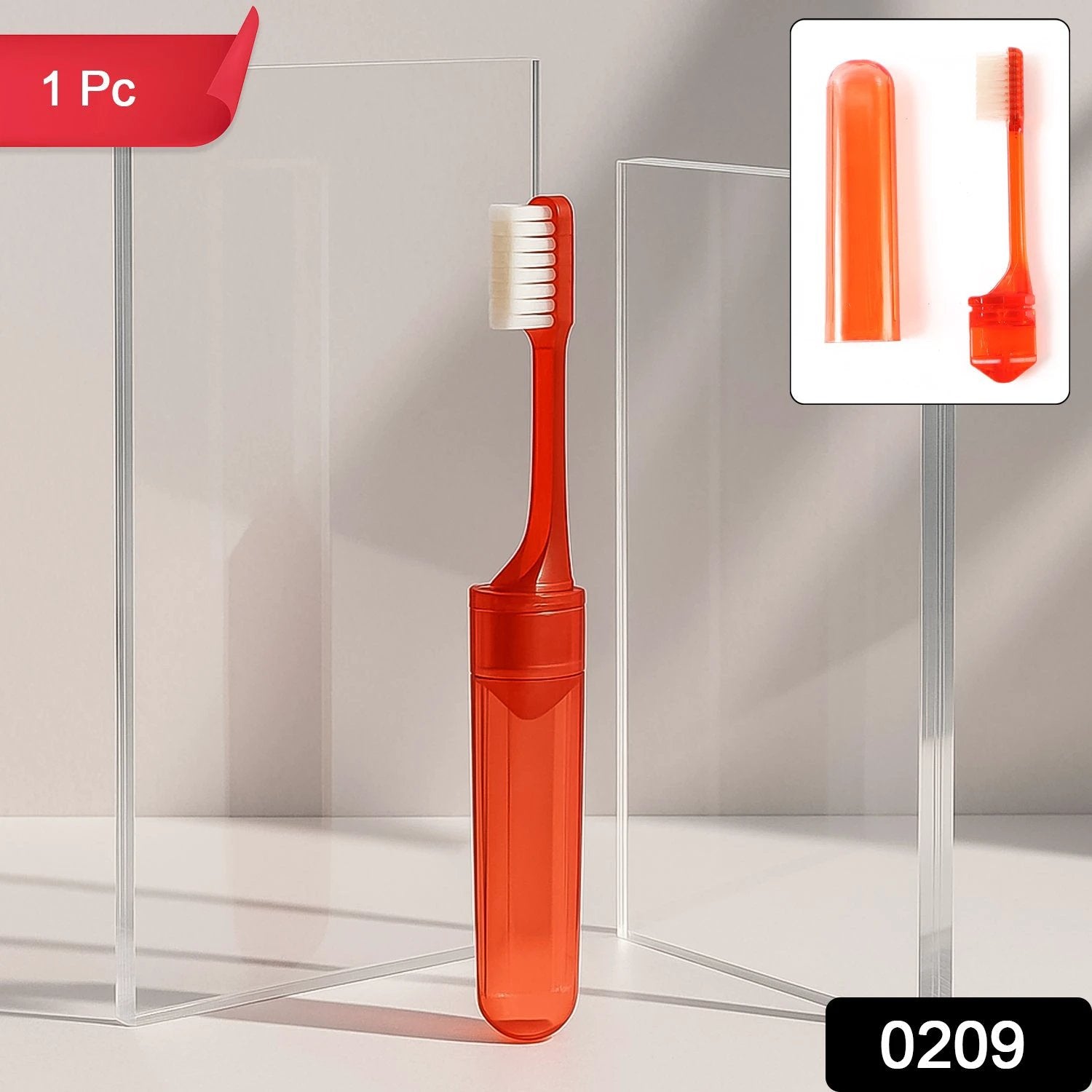 Portable Folding Toothbrush With Built-in Travel Case (1 Pc) - 69KART