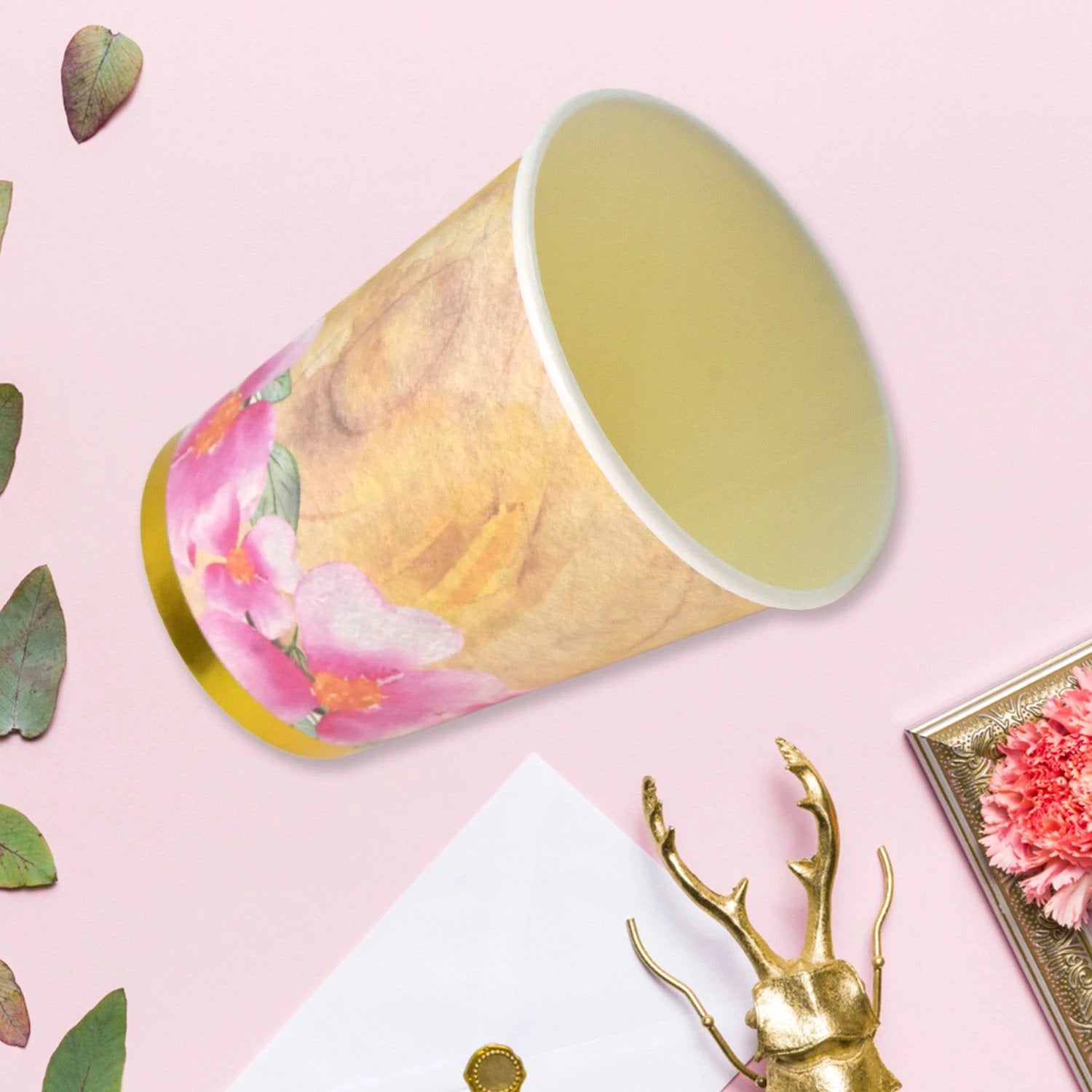 Disposable Paper Cups Disposable Tea Coffee Cups (24 Pcs Set  Mix Color  Design) - 69kart