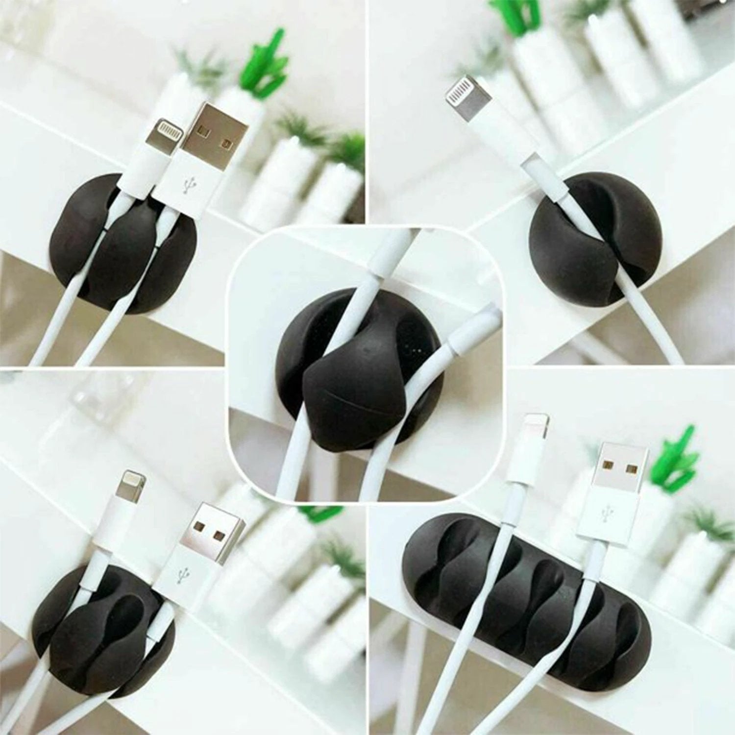 1334 Cable Clips Multi Purpose Cable Organizer Wire Holder For Desk And Table Use by Wukusy