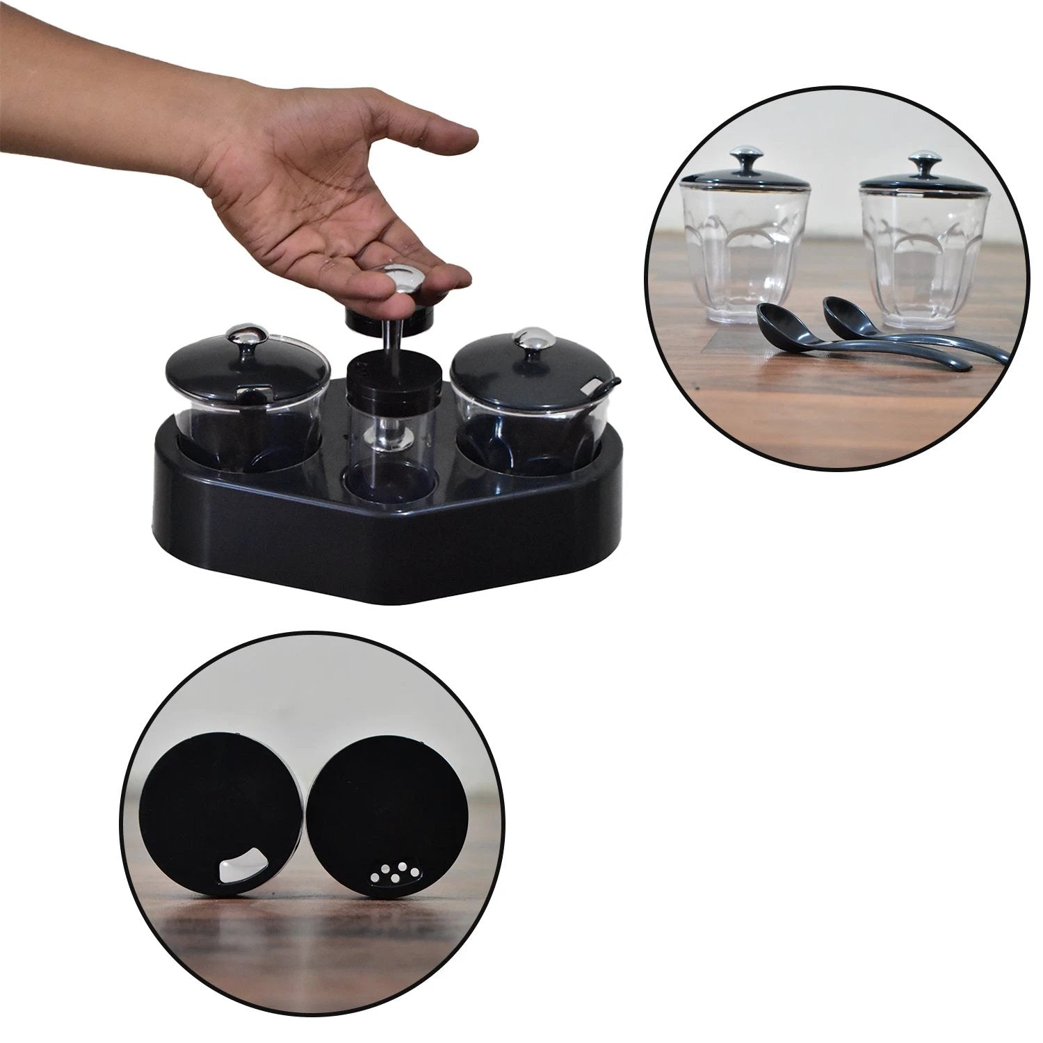 8122 Ganesh Rendy Condiment Set For Kitchen Transparent Jar For Easy To Access Spice 1 Piece Spice Set  (Plastic) - 69KART