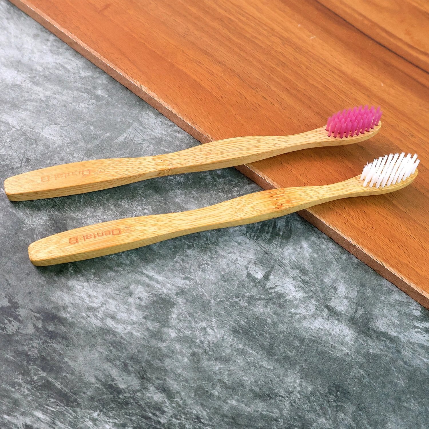 Eco-friendly Natural Bamboo Toothbrush With Medium Bristles (2 Pc) by Wukusy