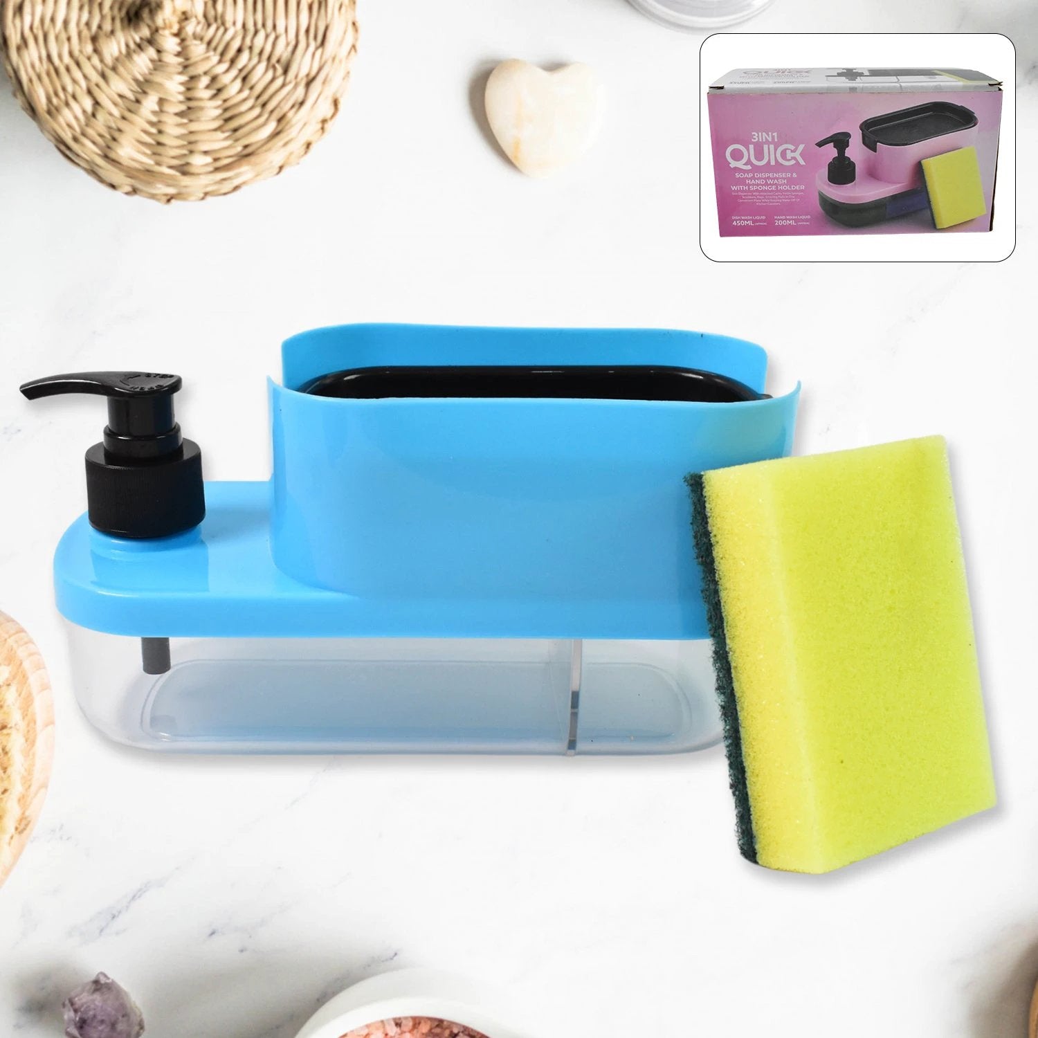 3 In 1 Dishwashing And Handwash Liquid Soap Dispenser (3 In 1 Dispenser) - 69kart