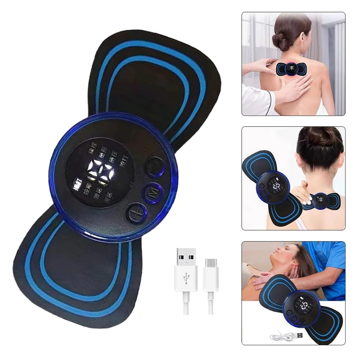 6204 Portable Usb Neck Massager Electric Neck Massager Automatic Massage Enhancer Mini Cervical Massager Ems Lymphatic Drainage Massage With Cable by Wukusy