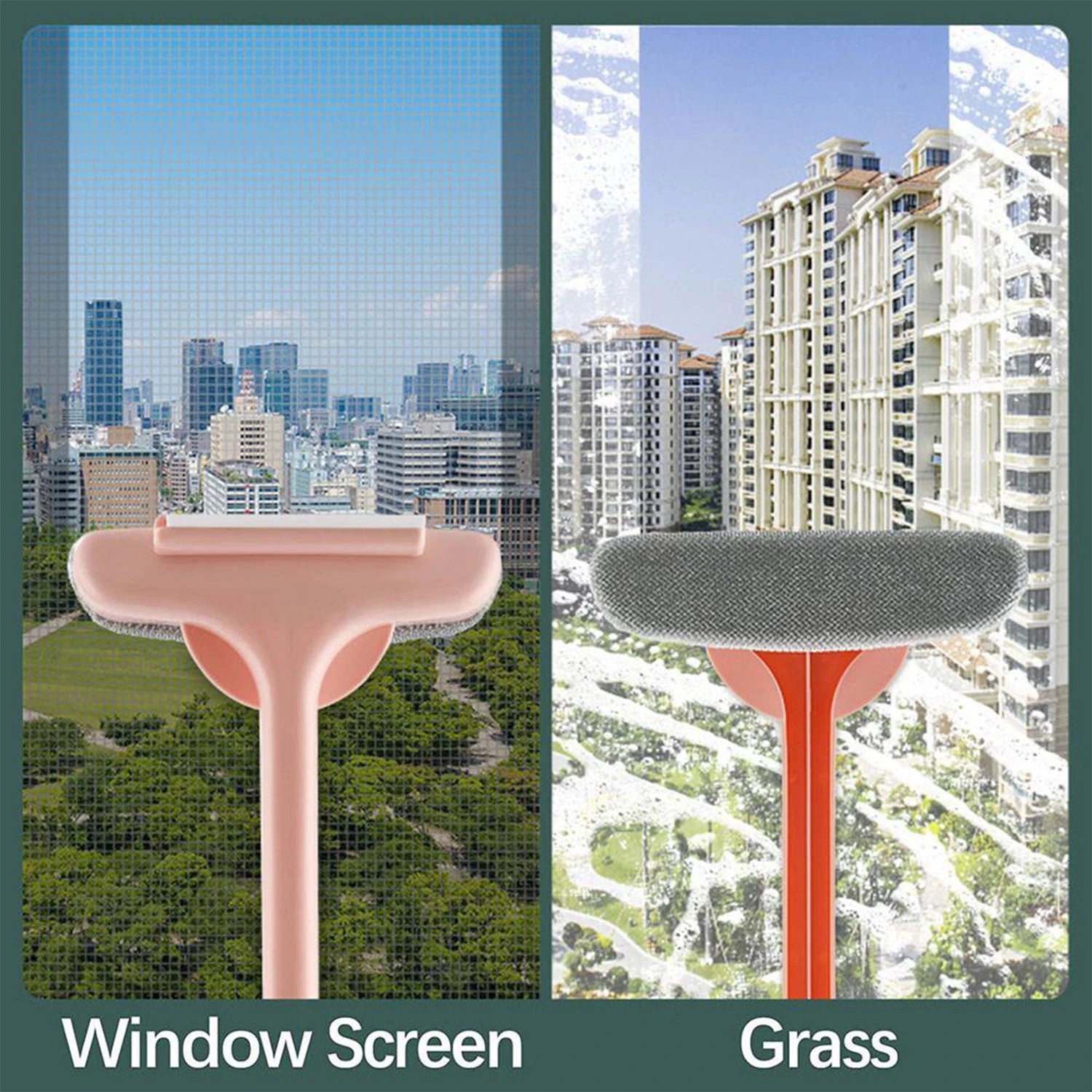 4943 Window Cleaning Brush Multifunctional Screen Cleaning Brush. Multifunctional Glass Cleaning Tools Washing Kit 2in1. by Wukusy