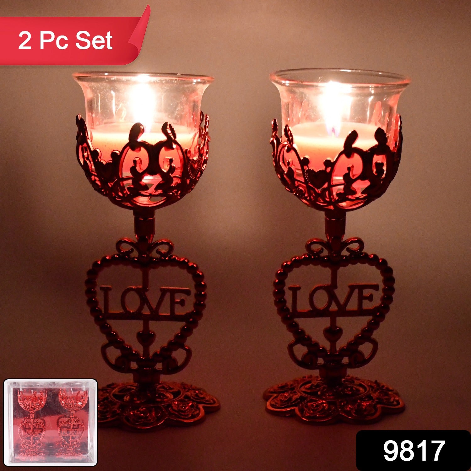 Lights Holder Candle Stand (2 Pc Set)