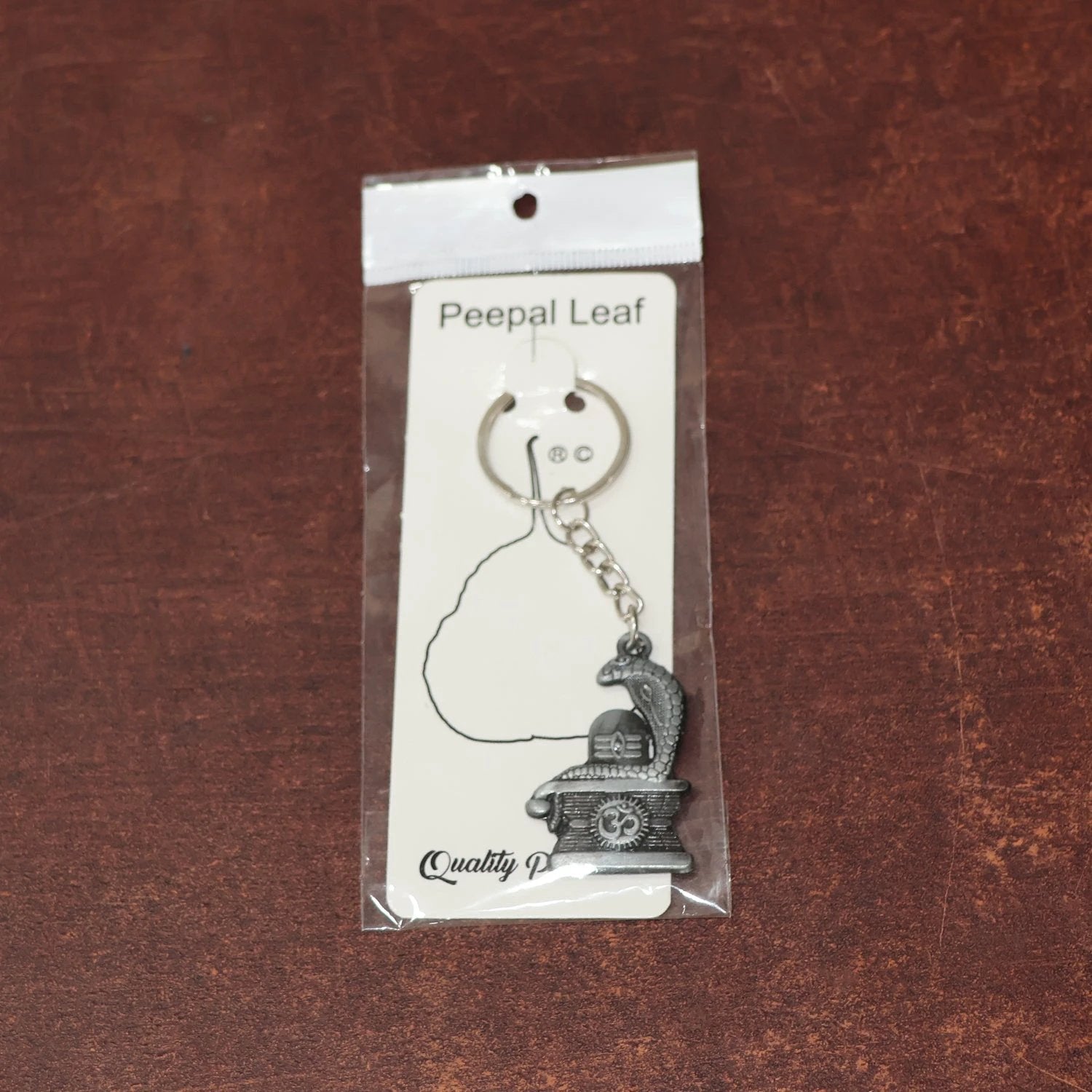 Shivling with Snake Design Silver Keychain by Wukusy