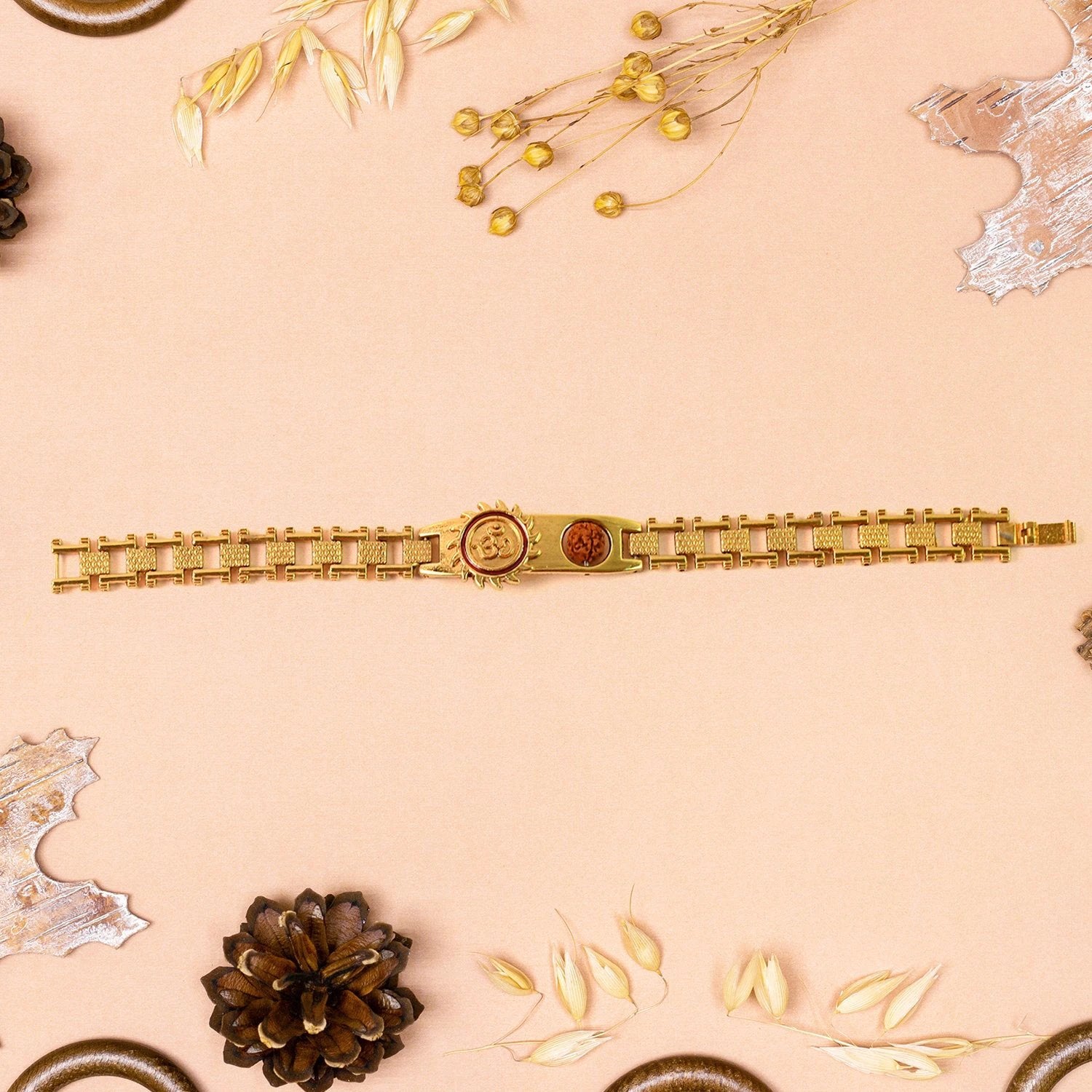 Gold Plated Designer Watch-dial Style Bracelet Rakhi For Brother (1 Pc) - 69KART