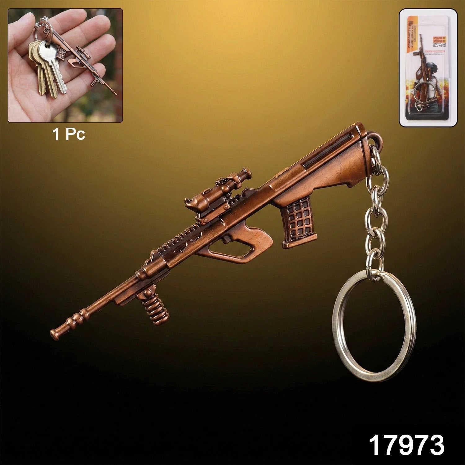 Metal Gun Shape Keychain by Wukusy