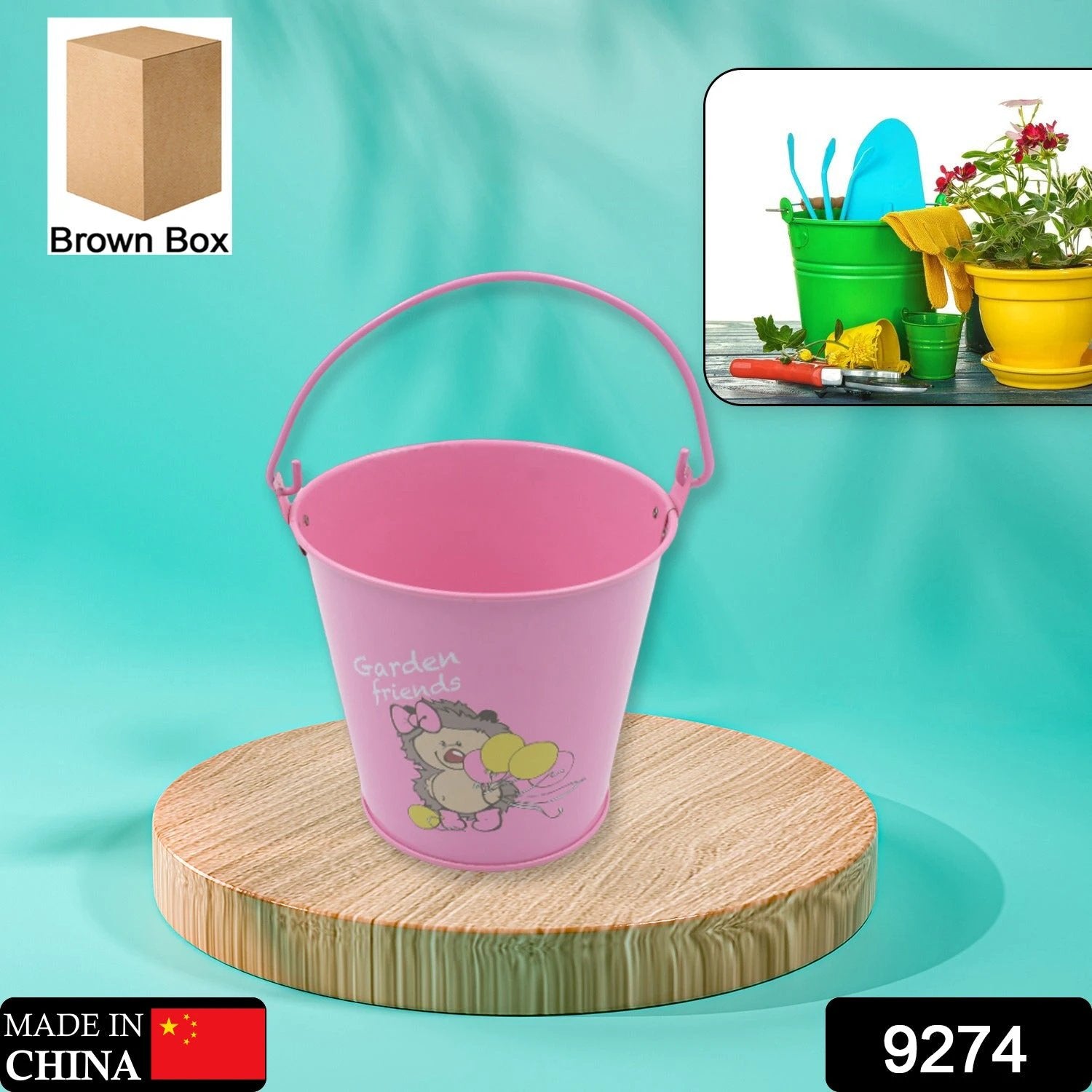 9274 Small Metal Buckets With Handles Bucket Plant Kids Pot Plant Succulents Metal Flower Bucket Metal Candy Bucket Ice Bucket Bucket Metal Succulent Flower Pot Creativity (1 Pc) - 69KART