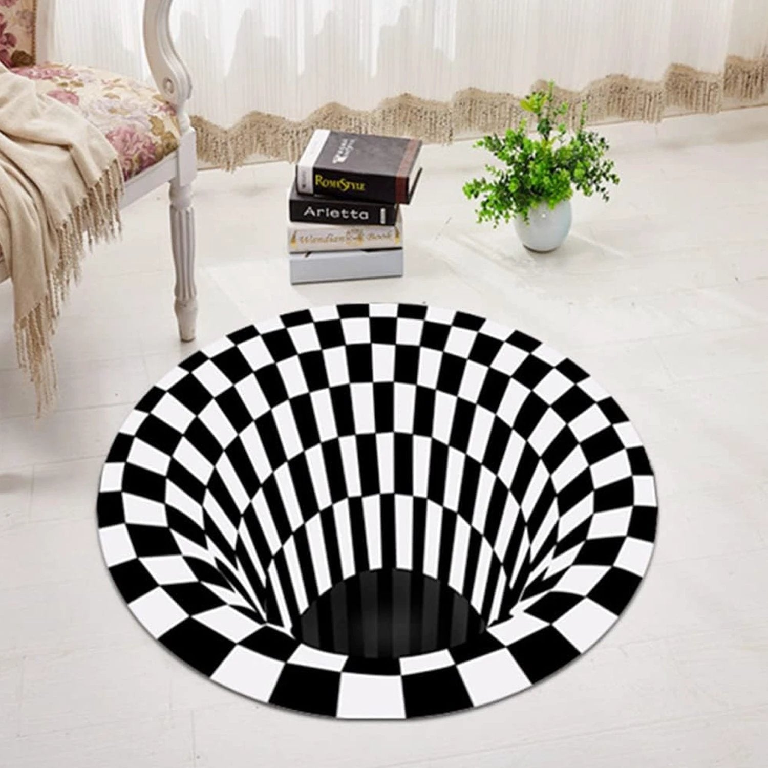 3d Space Round Carpet Floor Mat Non-woven Doormat (1 Pc  78 Cm) - 69kart