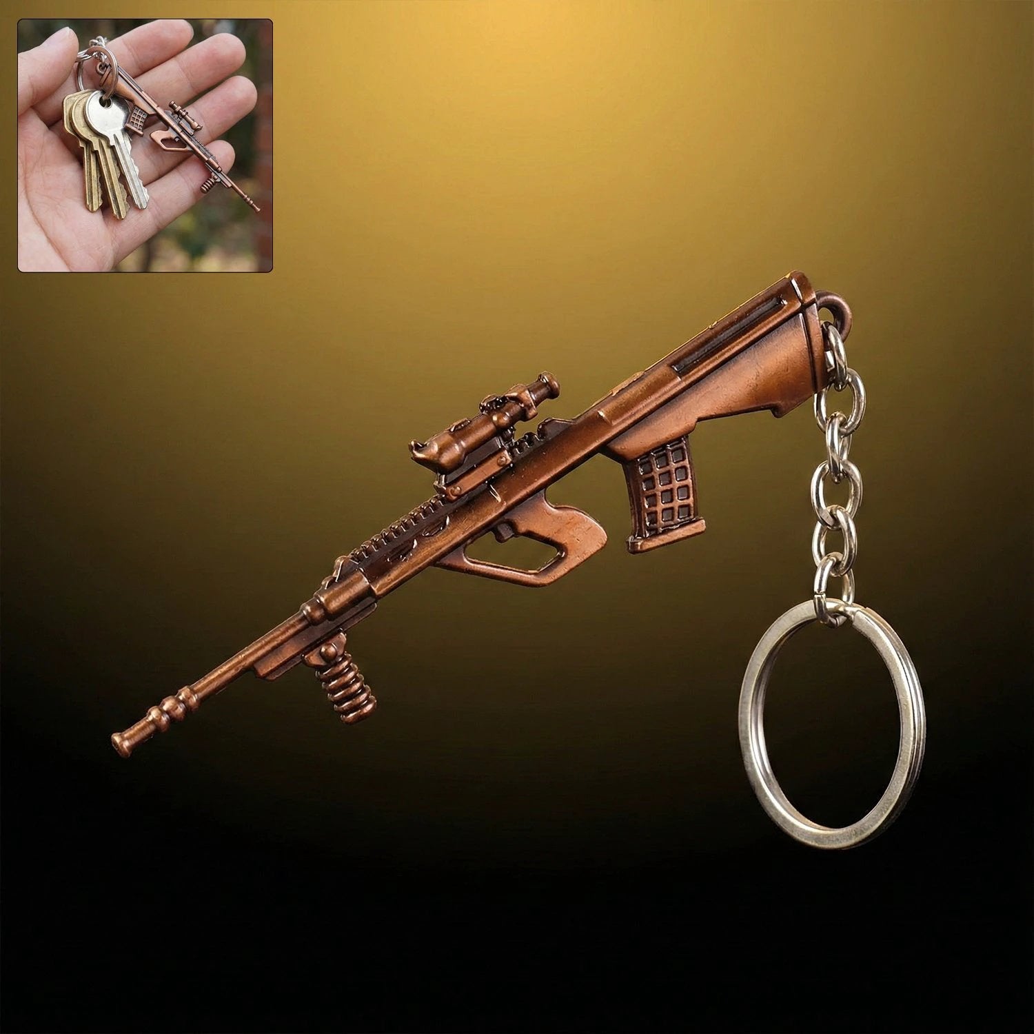 Metal Gun Shape Keychain by Wukusy